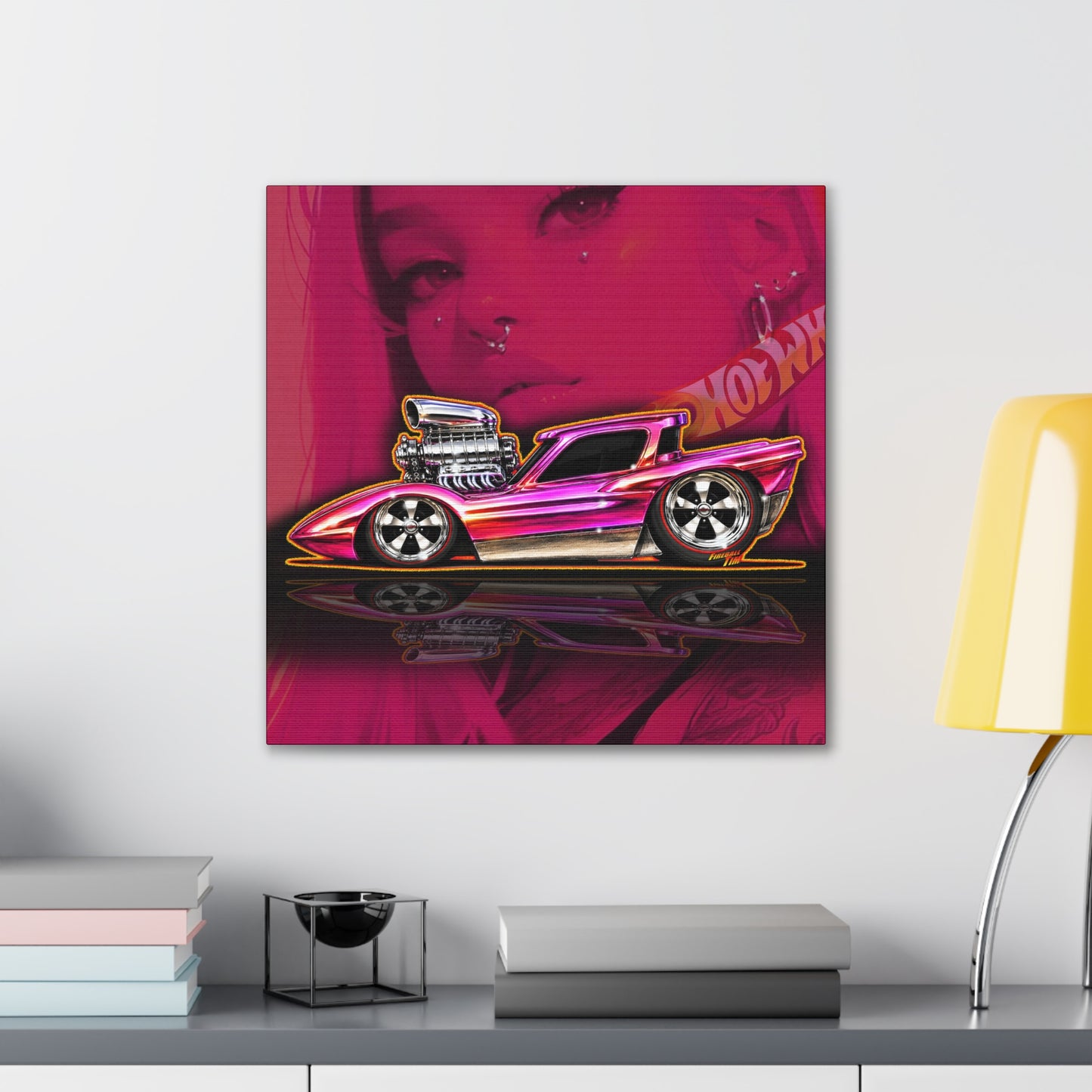 HOT WHEELS Sweet 16 PYTHON Collectible Fireball Art Canvas Stretched Print