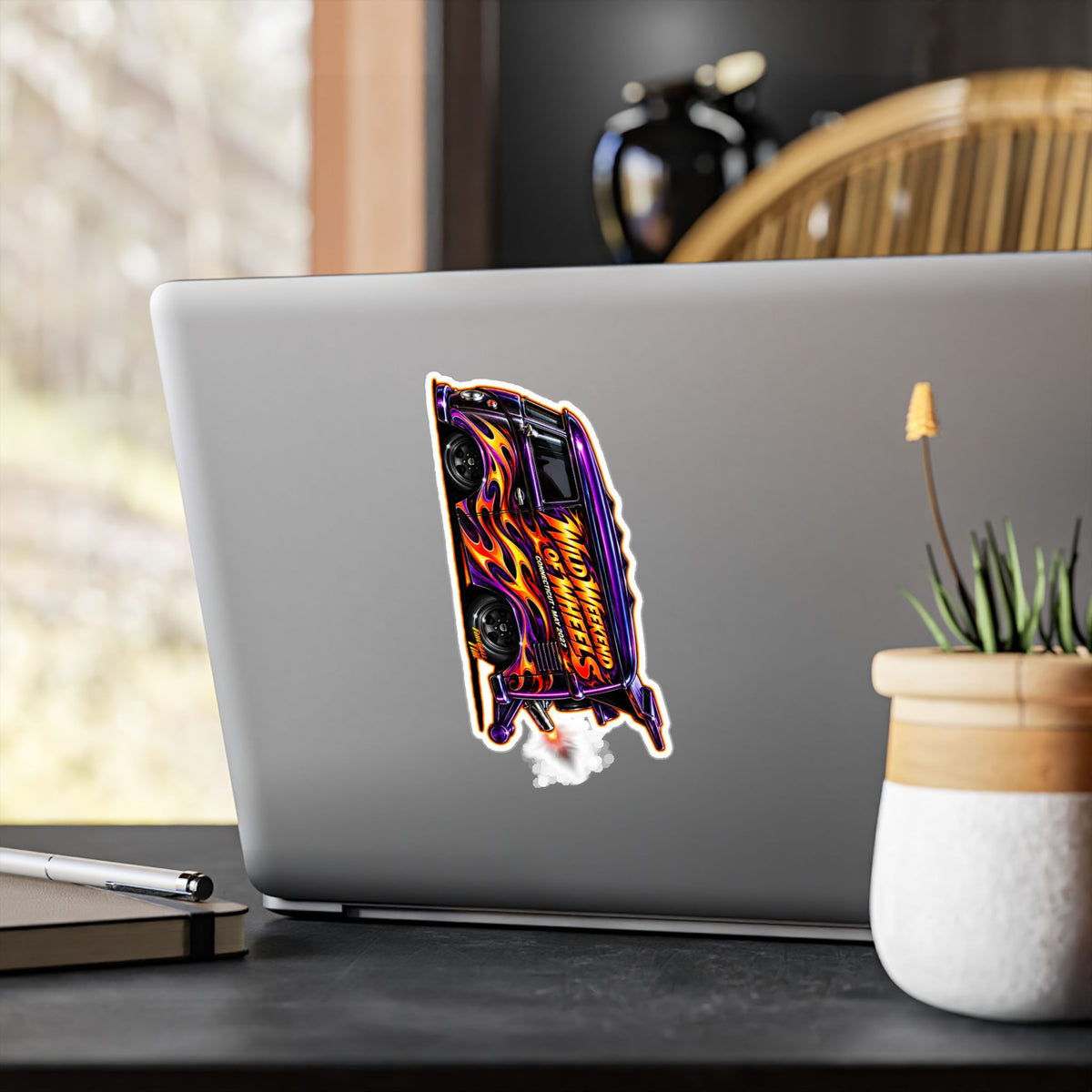 HOT WHEELS Kombi Bus Collectible Fireball Art Stickers in 4 Sizes