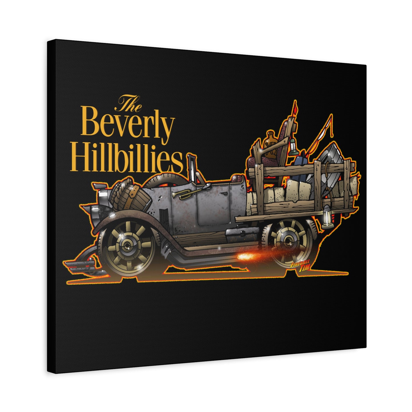 BEVERLY HILLBILLIES JALOPY Canvas Art Wall Print - 11x14