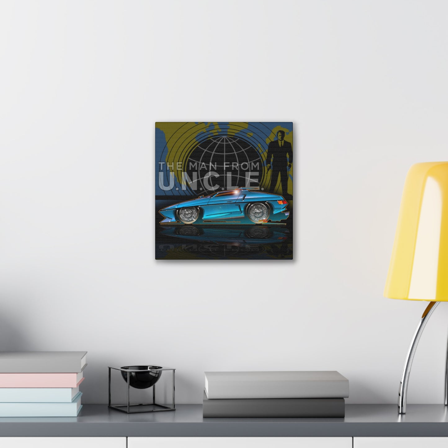 THE MAN FROM U.N.C.L.E. Piranha TV Car Fireball Canvas Art Print - 12x12