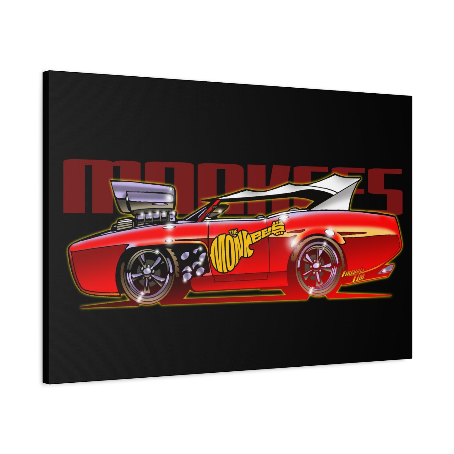 THE MONKEES Monkeemobile Fireball Canvas Art Wall Print - 11x14