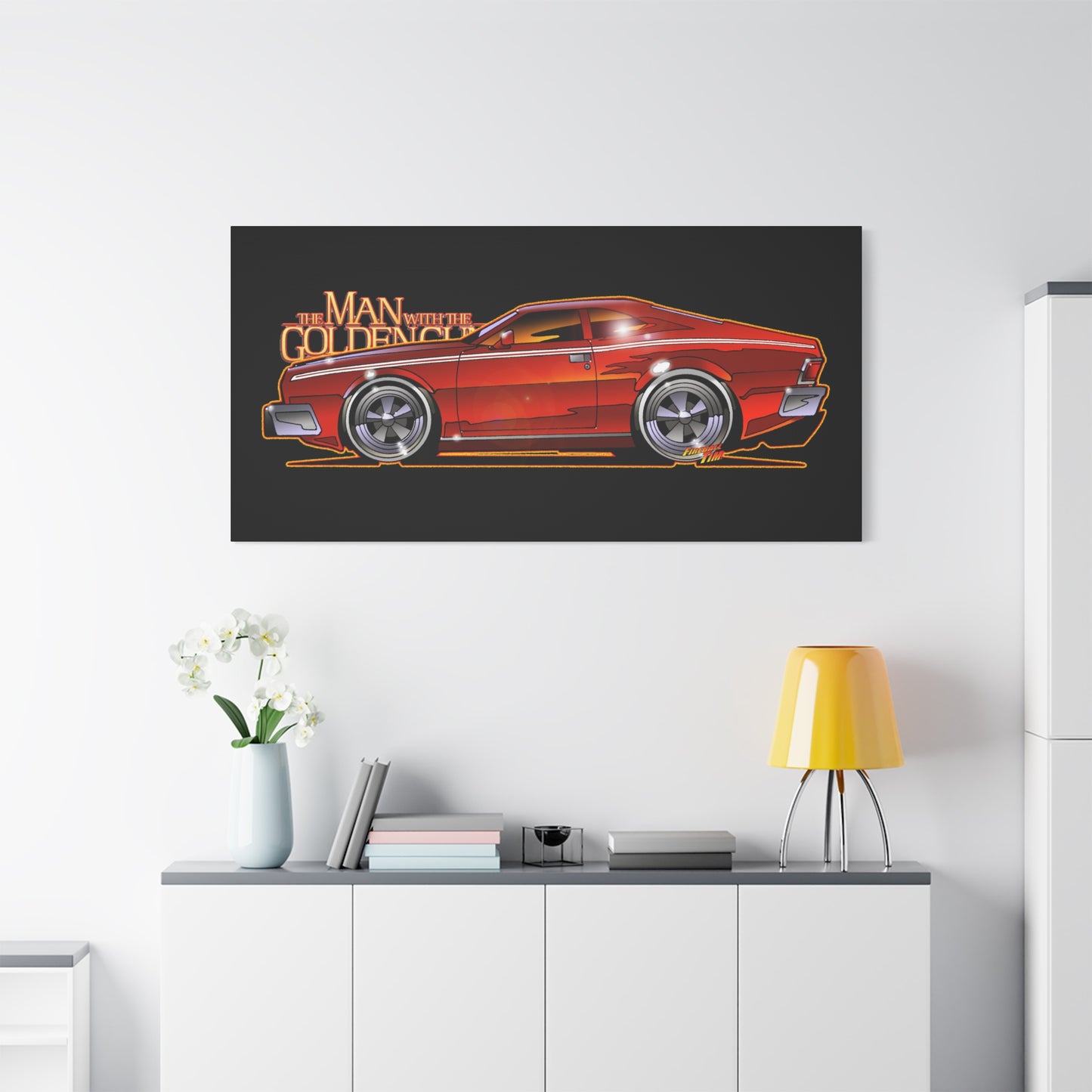 MAN WITH THE GOLDEN GUN AMC Hornet James Bond Fireball Art Canvas Print