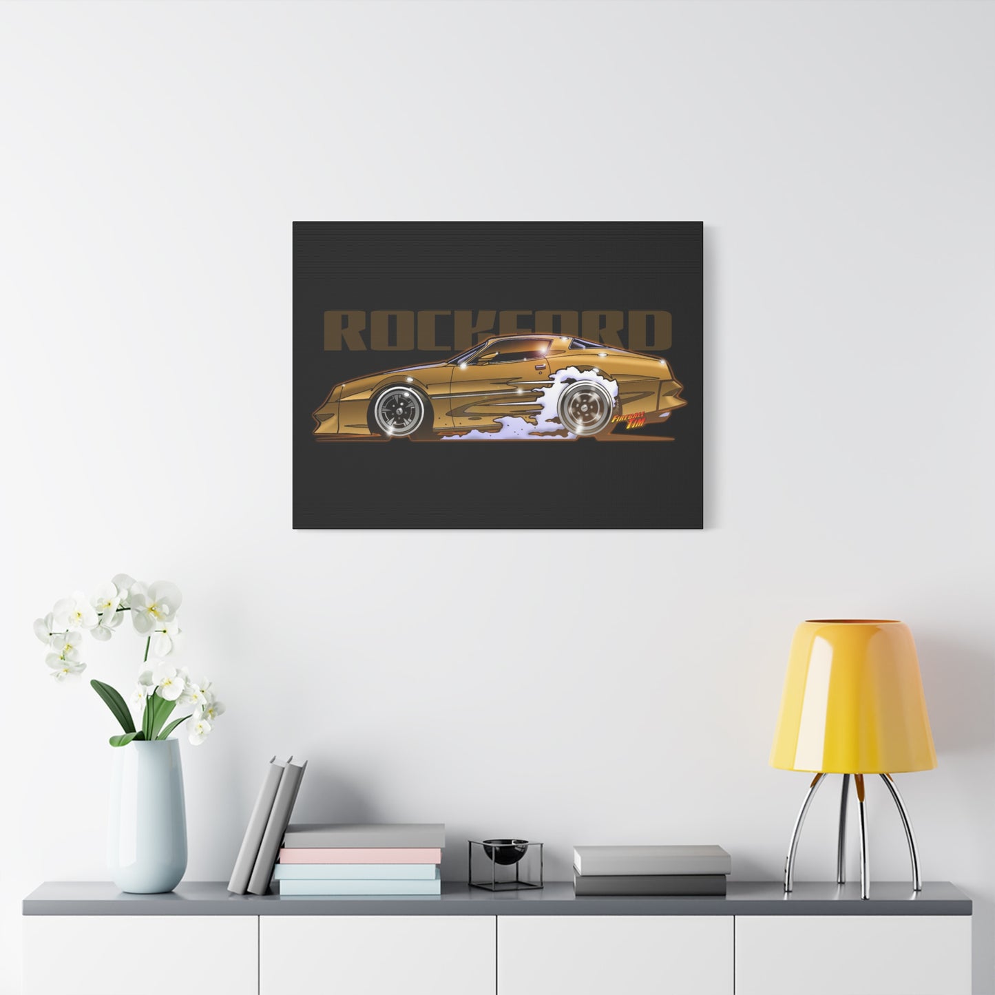 ROCKFORD FILES Pontiac Firebird Fireball Art Canvas Wall Print