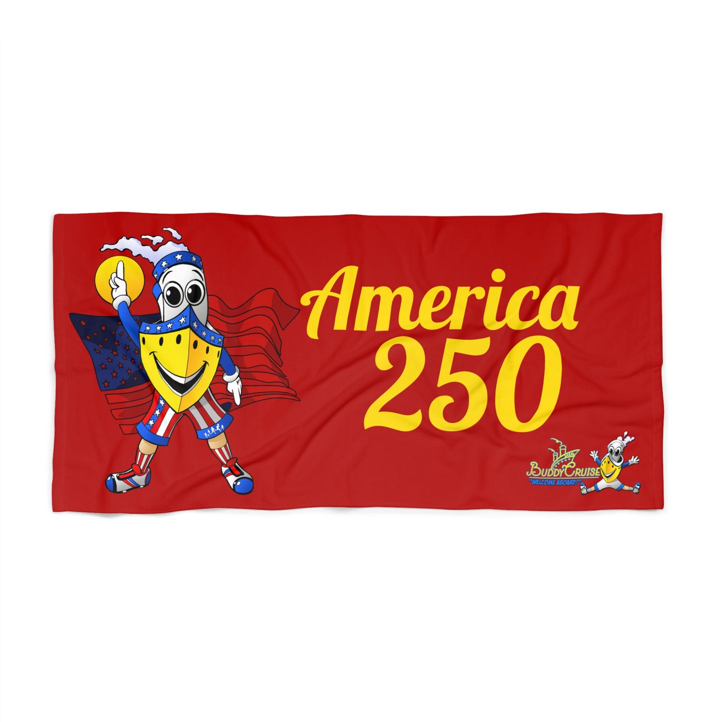 BUDDY CRUISE America 250 Patriotic Beach Towel – Red
