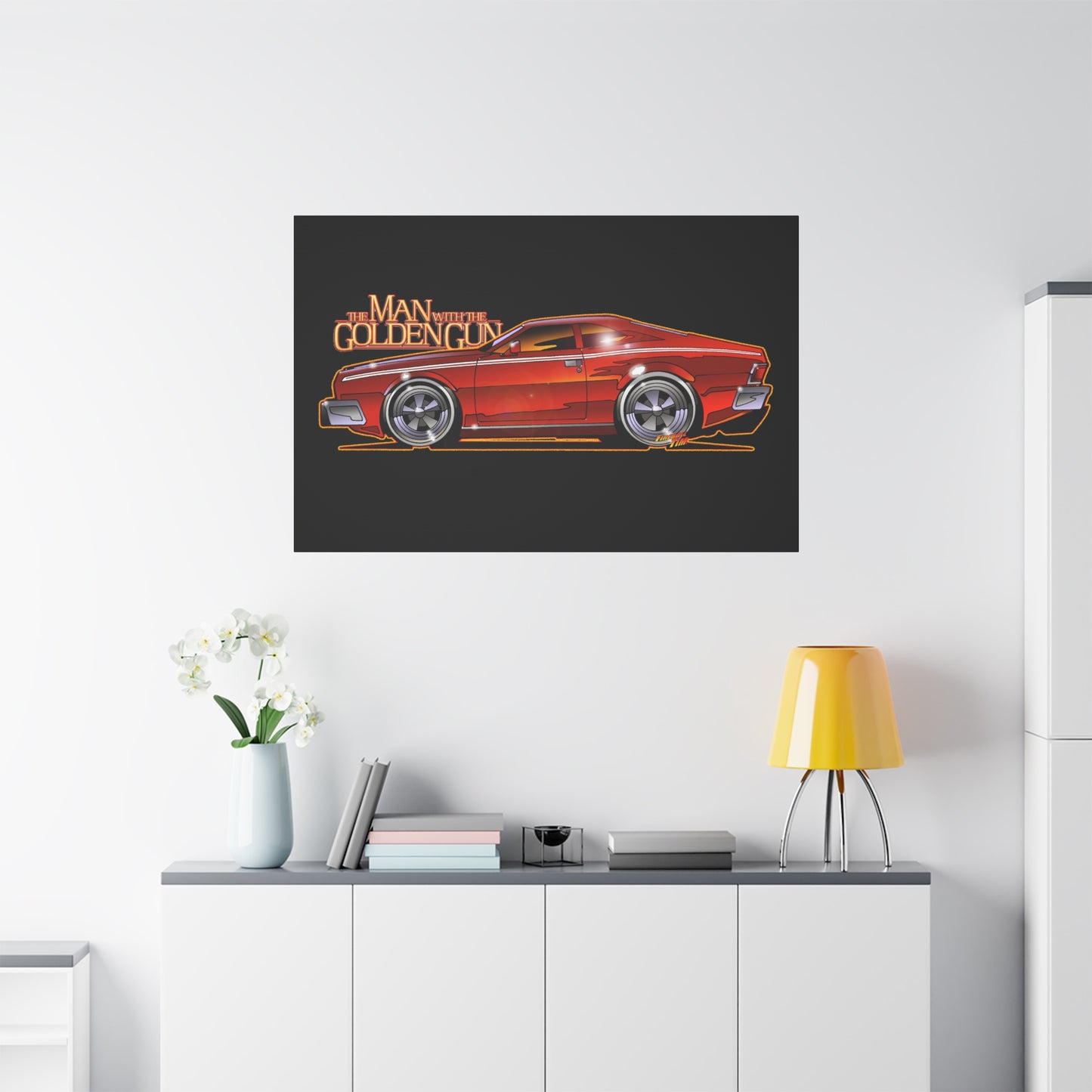 MAN WITH THE GOLDEN GUN AMC Hornet James Bond Fireball Art Canvas Print