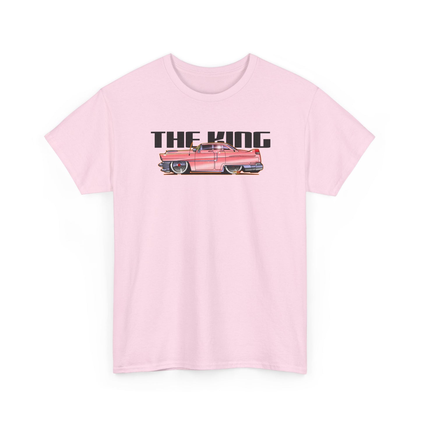 ELVIS THE KING PINK 1955 CADILLAC Fireball Art Tee Shirt - Multiple Sizes