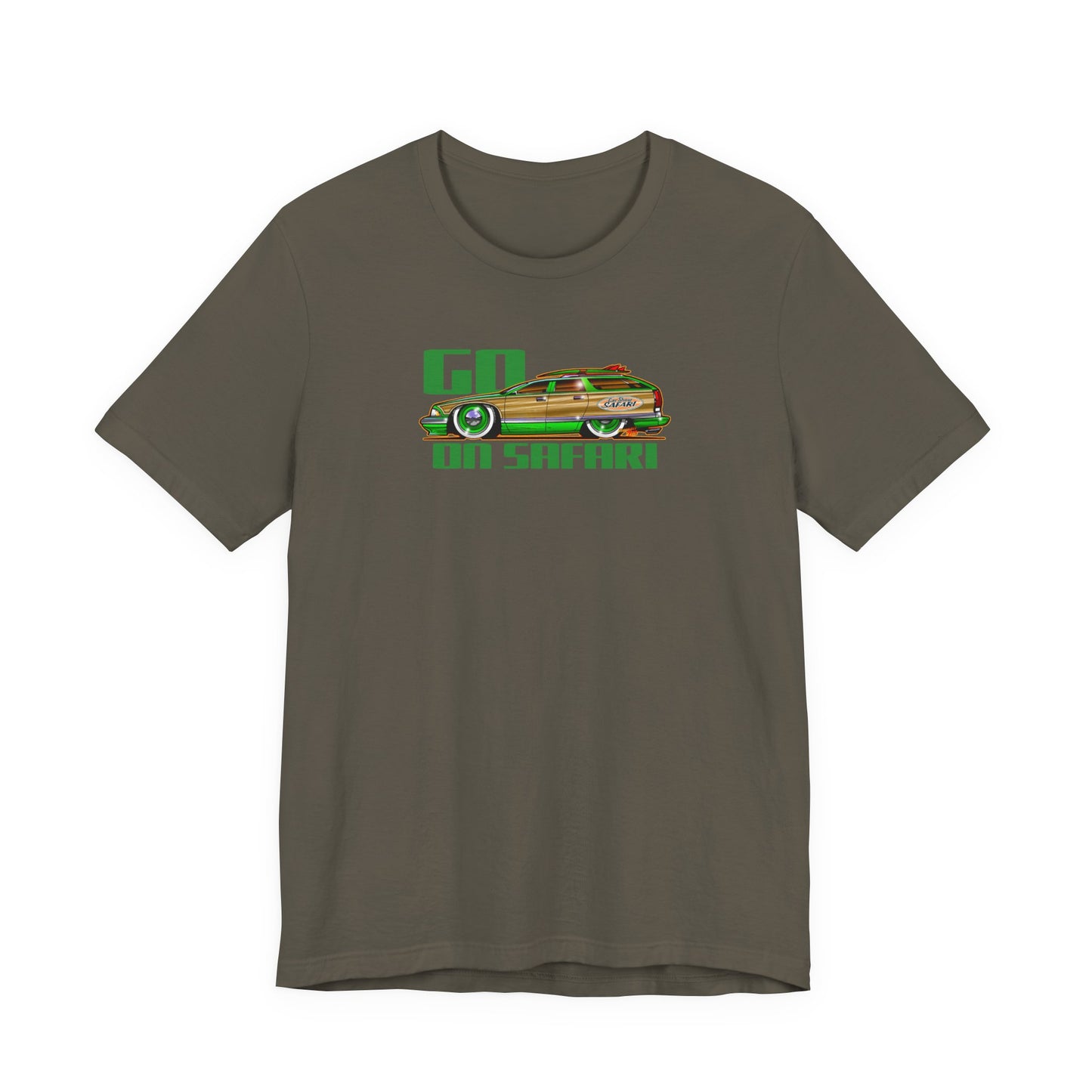 BUICK ROADMASTER Station Wagon Safari Custom Car Art Short Sleeve Tee - Colors