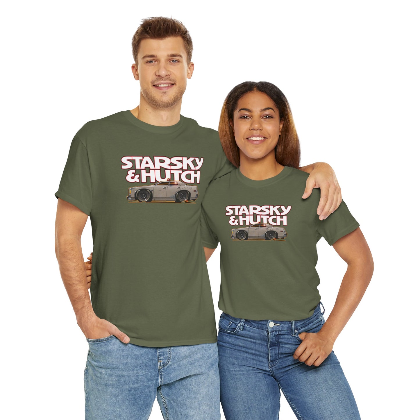 STARSKY AND HUTCH Hutchmobile TV Show Cotton Tee Shirt Mutiple Colors