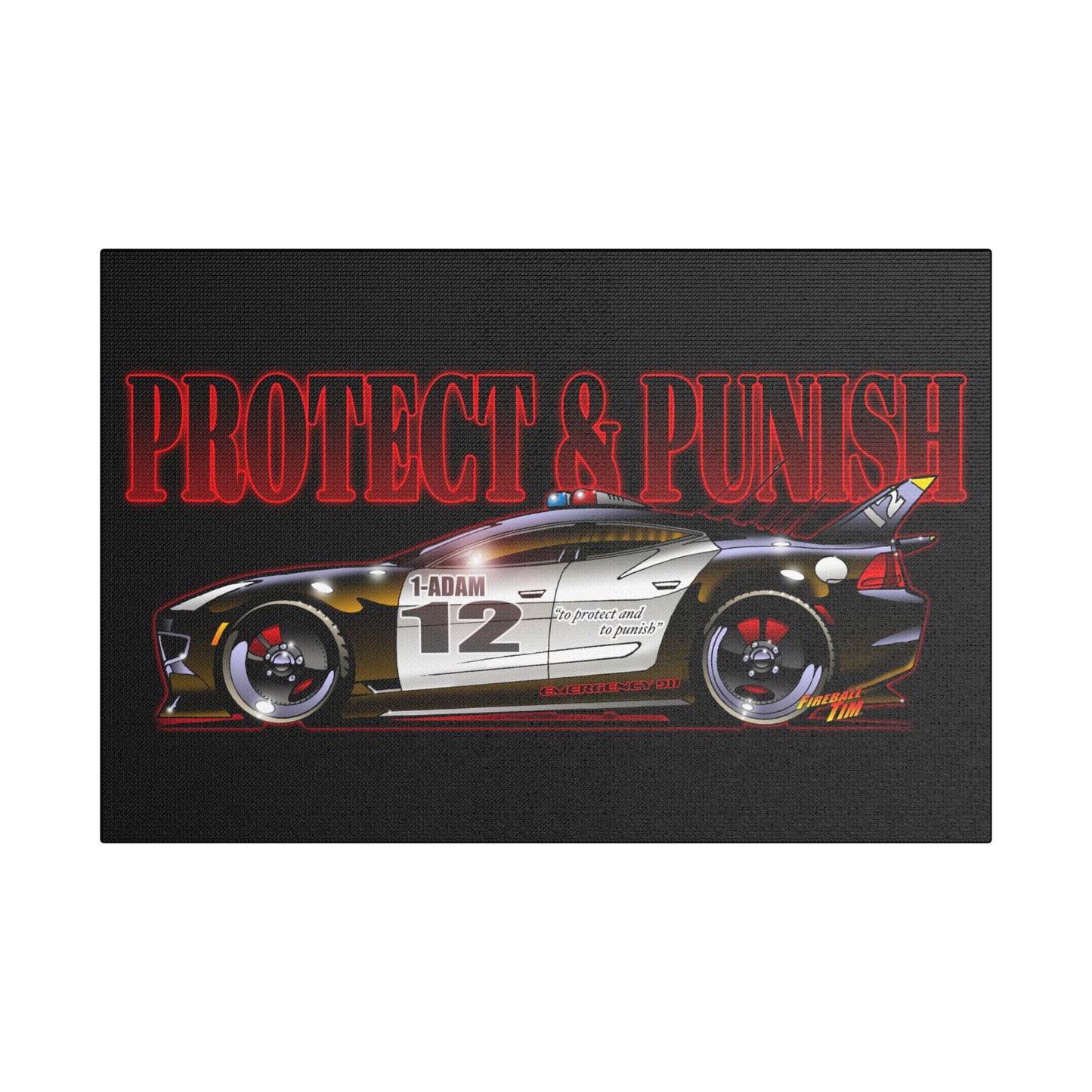 ADAM 12 FISKER KARMA Police Car Canvas Art Print - 11x14