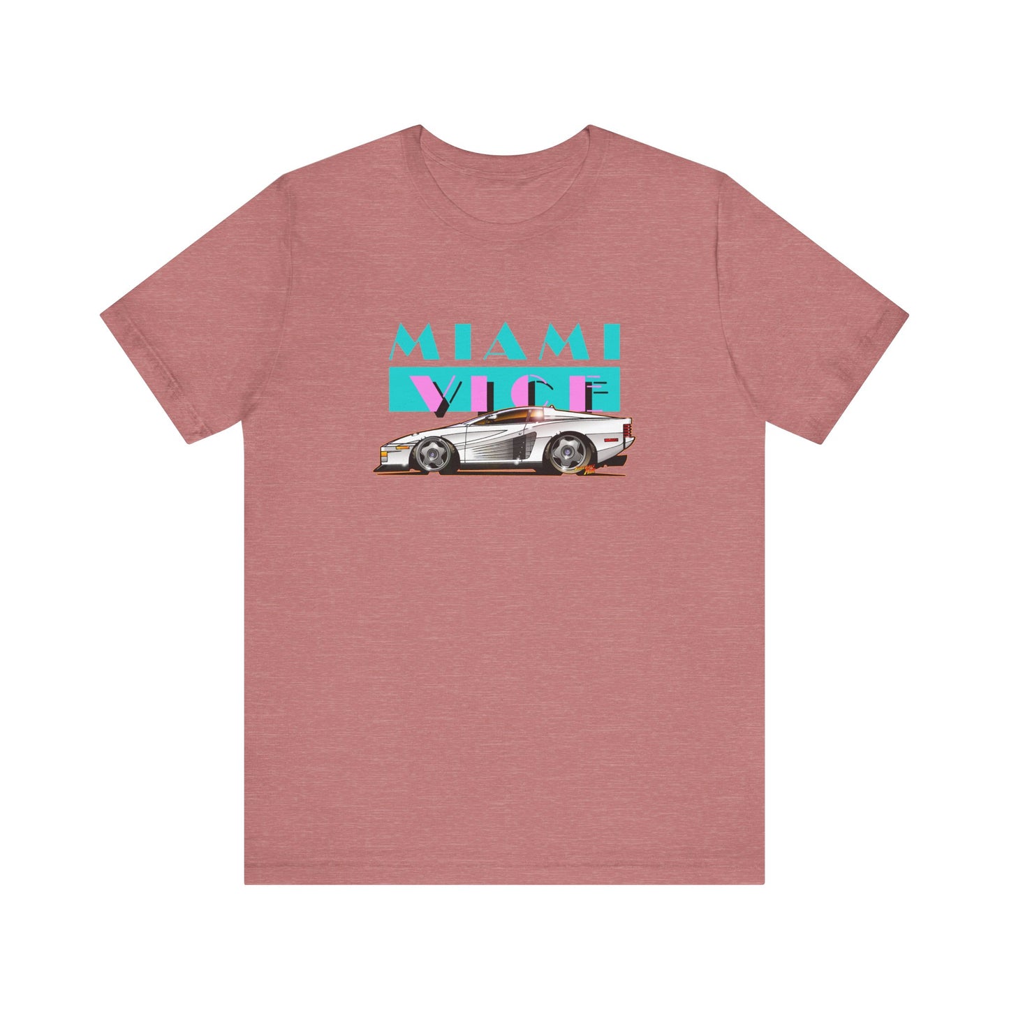 MIAMI VICE FERRARI TESTAROSSA TV Show Short Sleeve Tee 12 Colors