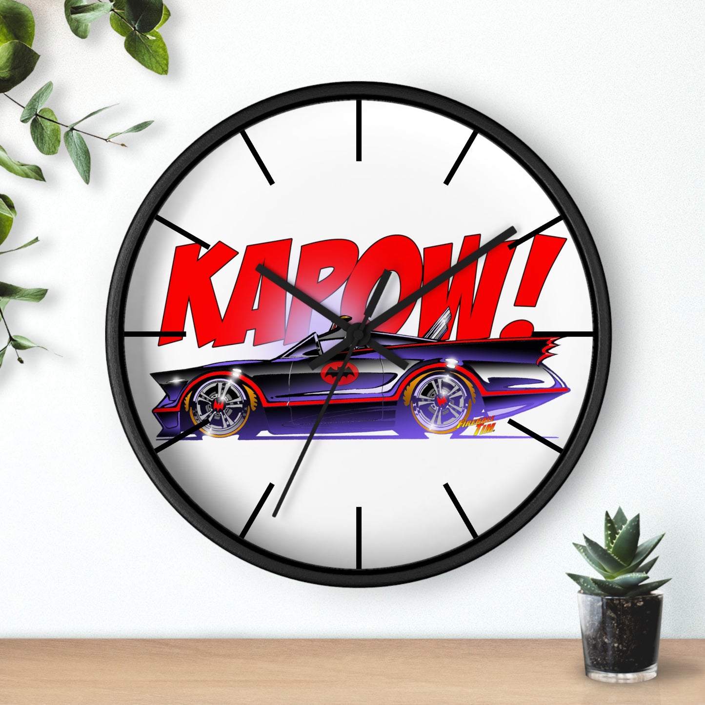 BATMOBILE 1966 TV Show Concept Art Wall Clock