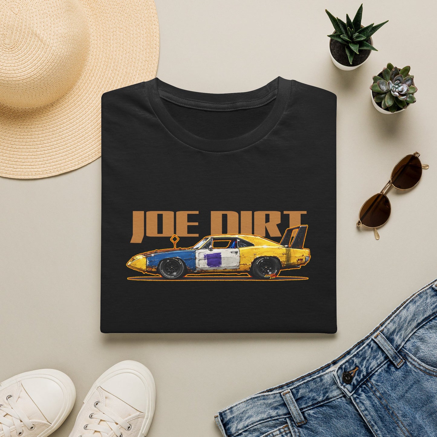 JOE DIRT 1969 Dodge Charger Daytona Collectible Fireball Art Tee Shirt