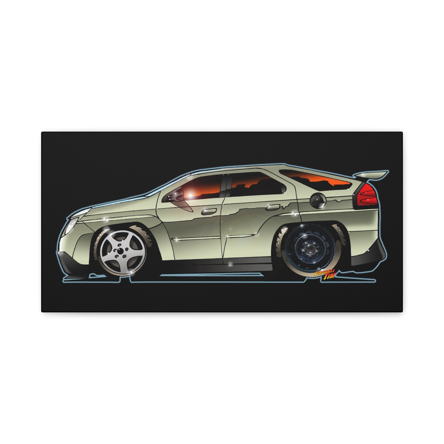 BREAKING BAD Pontiac Aztek Fireball Art Canvas Wall Print