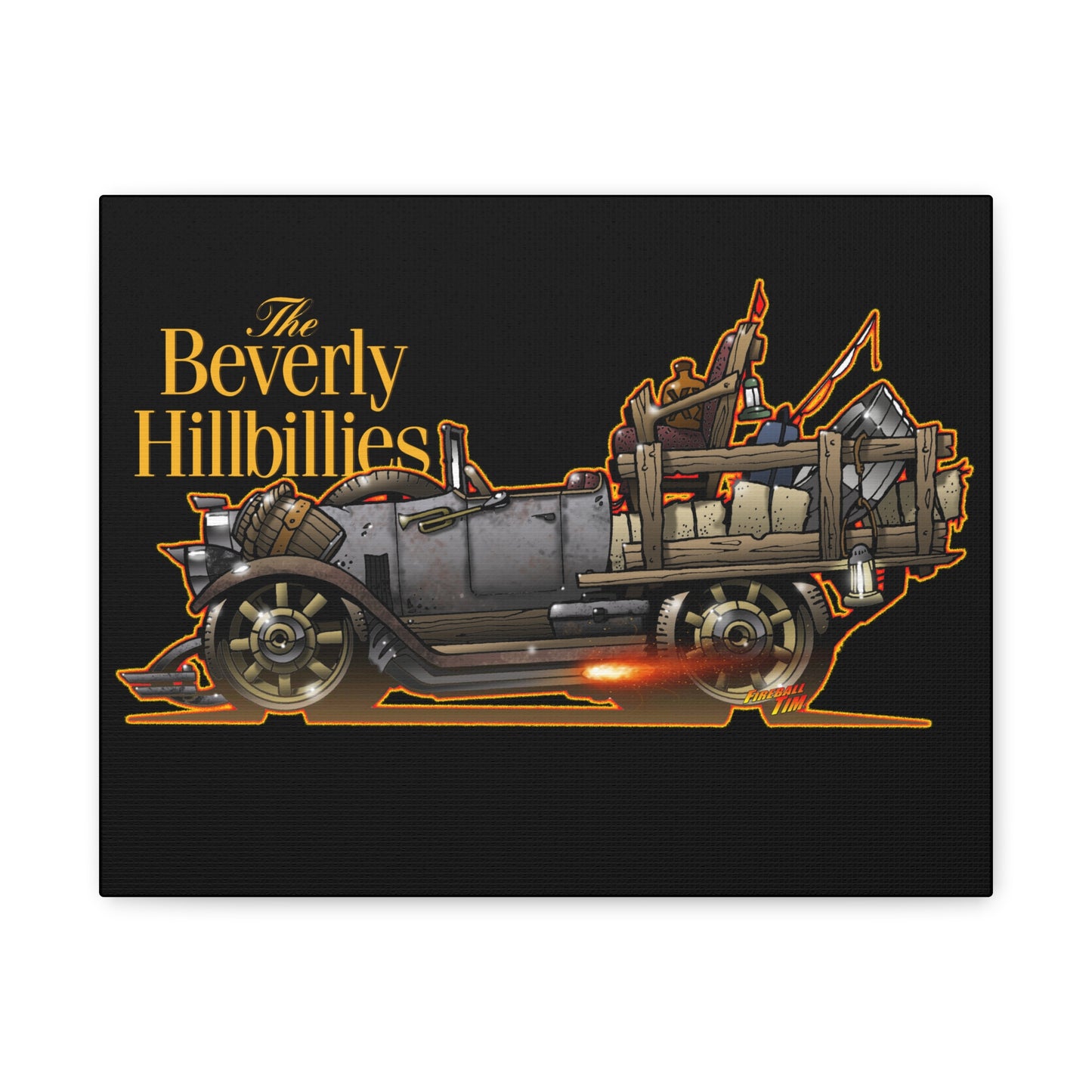 BEVERLY HILLBILLIES JALOPY Canvas Art Wall Print - 11x14