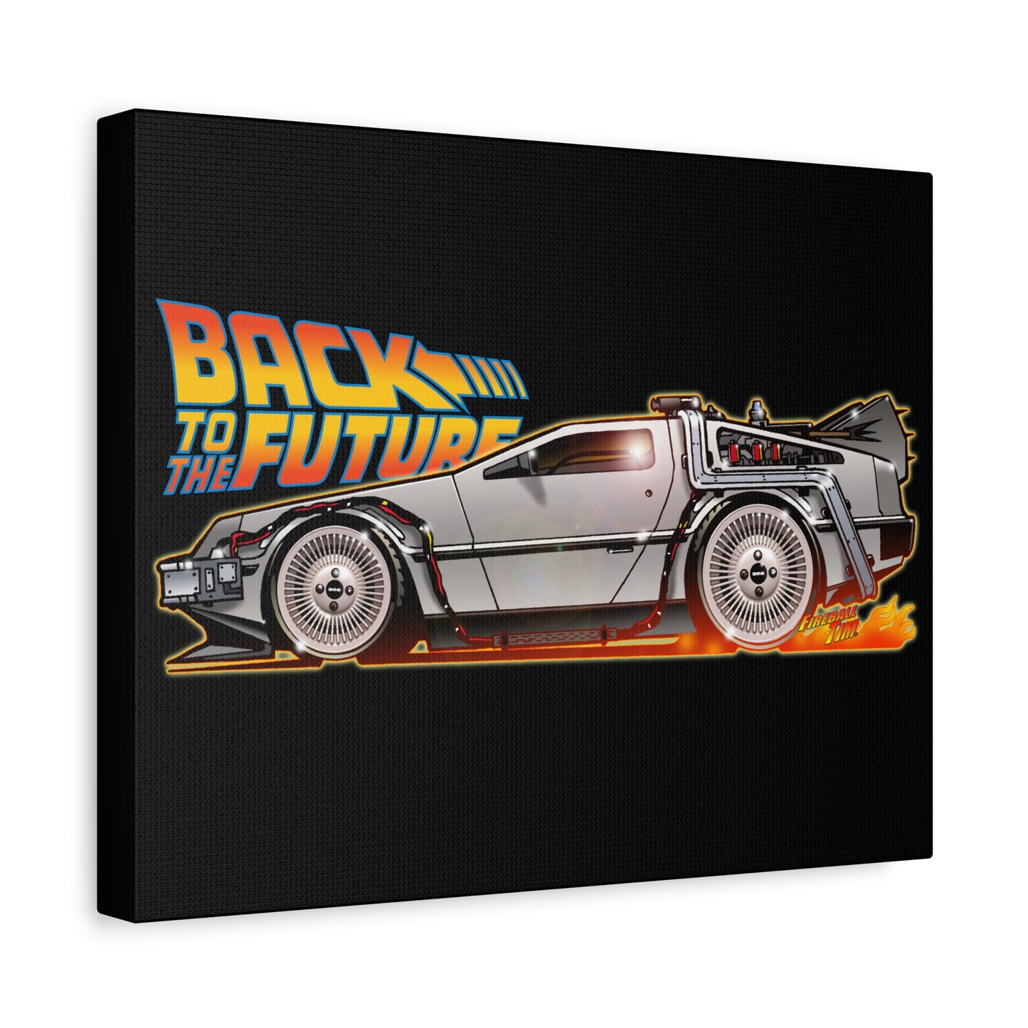 BACK TO THE FUTURE Delorean Time Machine Canvas Art Wall Print - 11x14