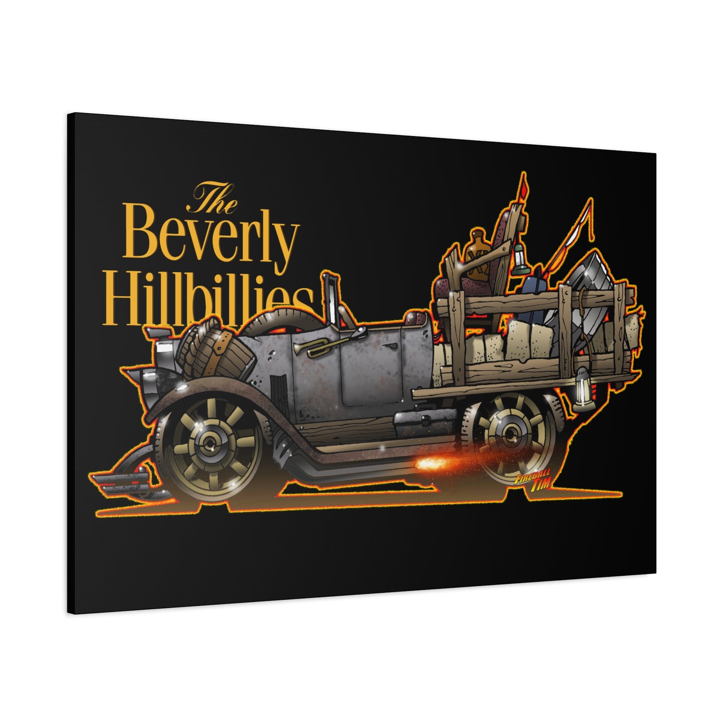 BEVERLY HILLBILLIES JALOPY Canvas Art Wall Print - 11x14