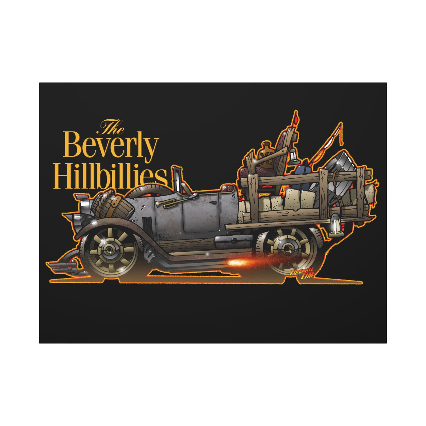 BEVERLY HILLBILLIES JALOPY Canvas Art Wall Print - 11x14
