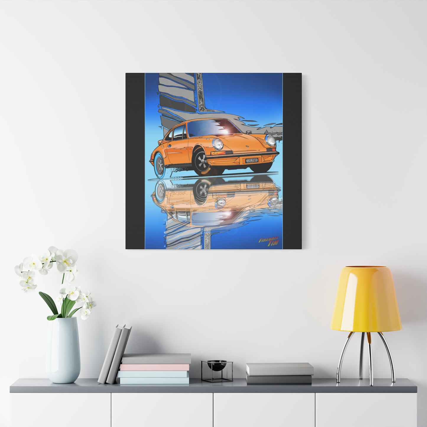 PORSCHE 911 CARRERA RSR IROC Fireball Art Canvas Print