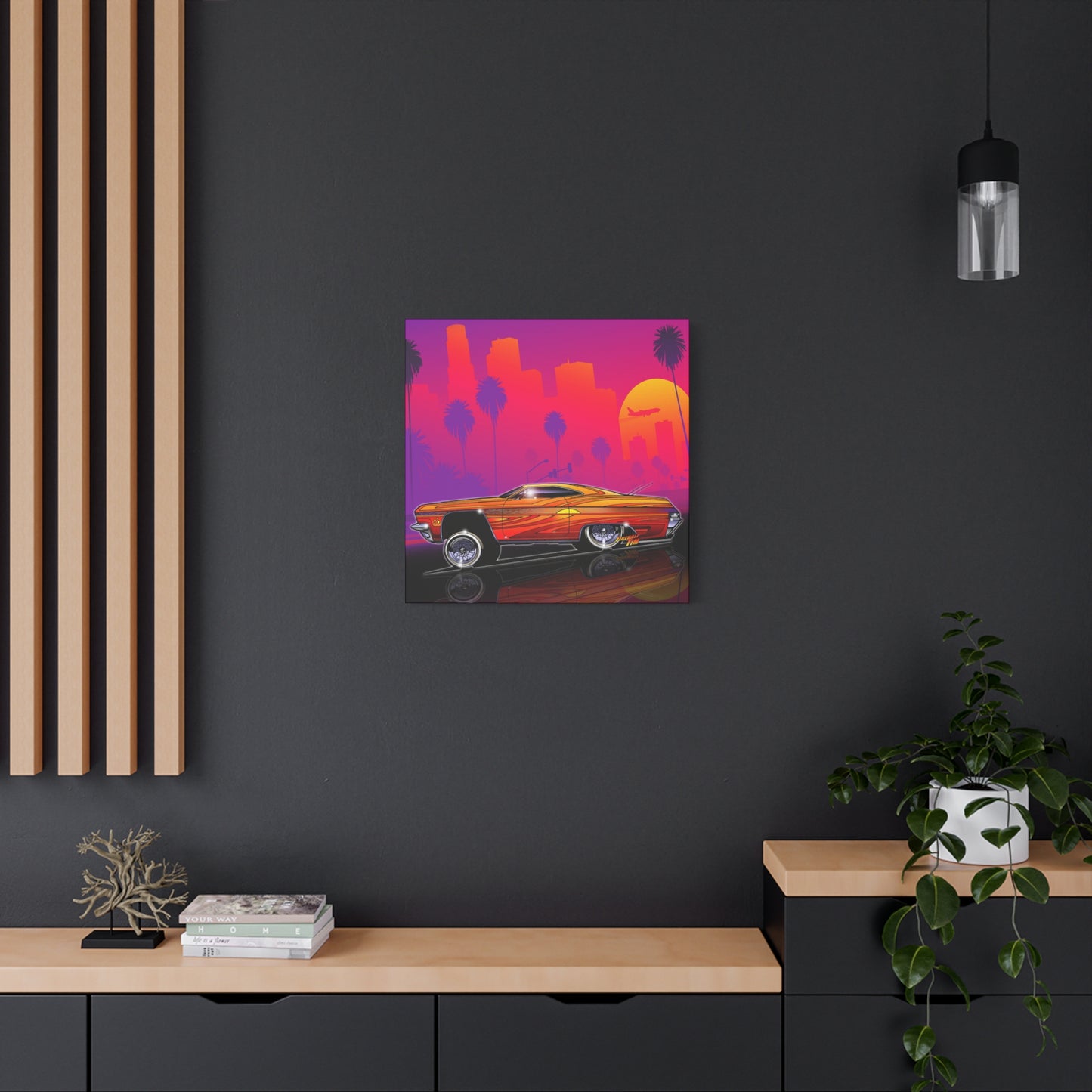 CHEVY IMPALA LOWRIDER Collectible Fireball Art Canvas Print