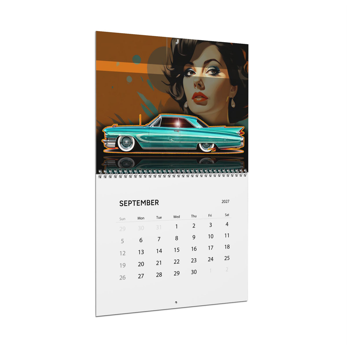 FIREBALL TIM 2027 Classic Car Art - Wall Calendar 8.5x11