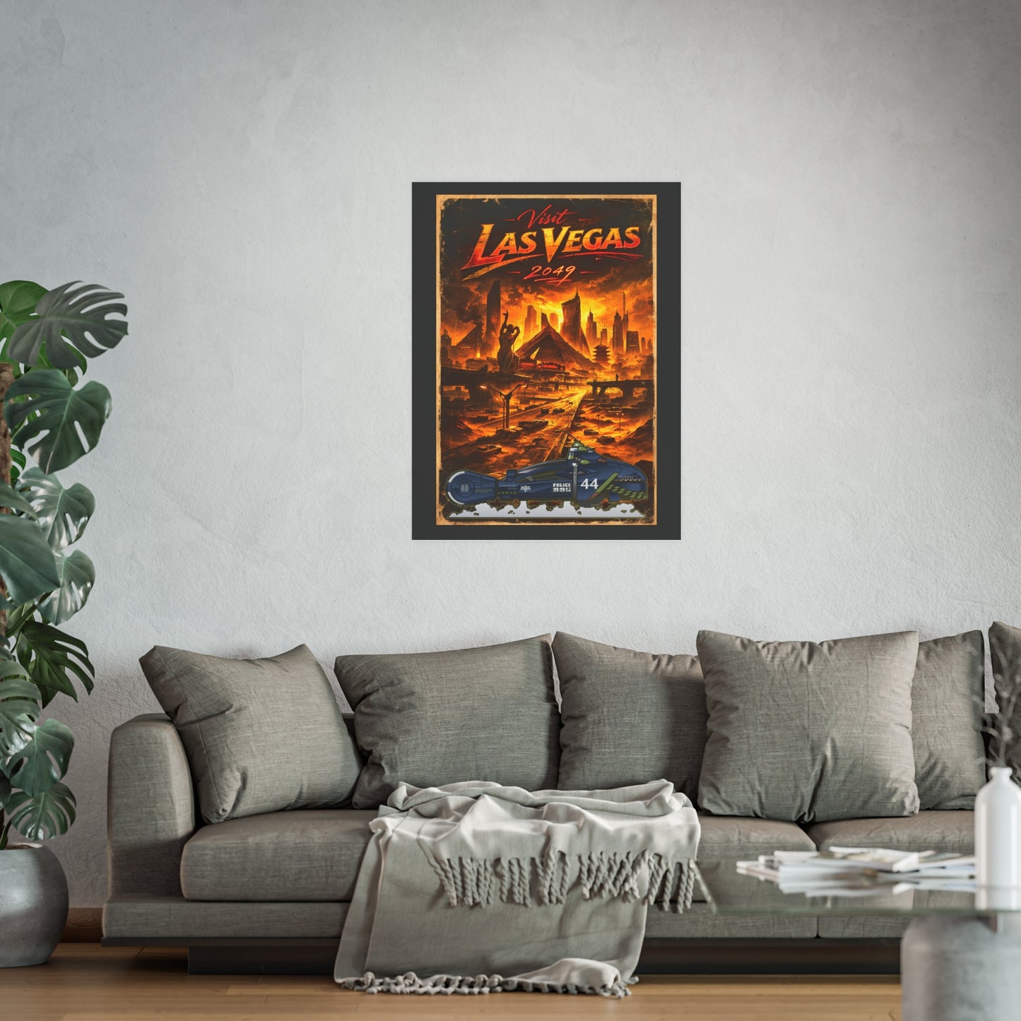VISIT LAS VEGAS 2049 Blade Runner Spinner Vintage Fireball Art Travel Poster Satin/Matte