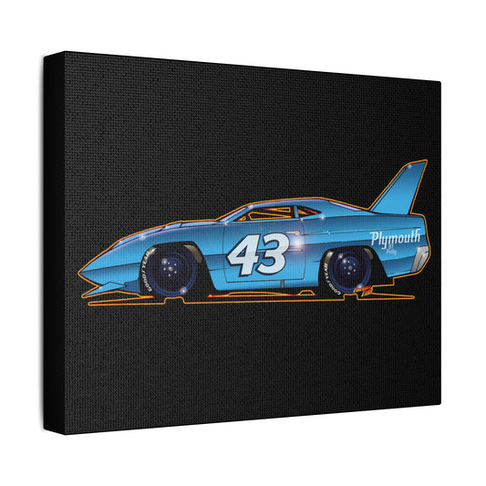 NASCAR RICHARD PETTY 43 Plymouth Racing Canvas Art Print - 11x14