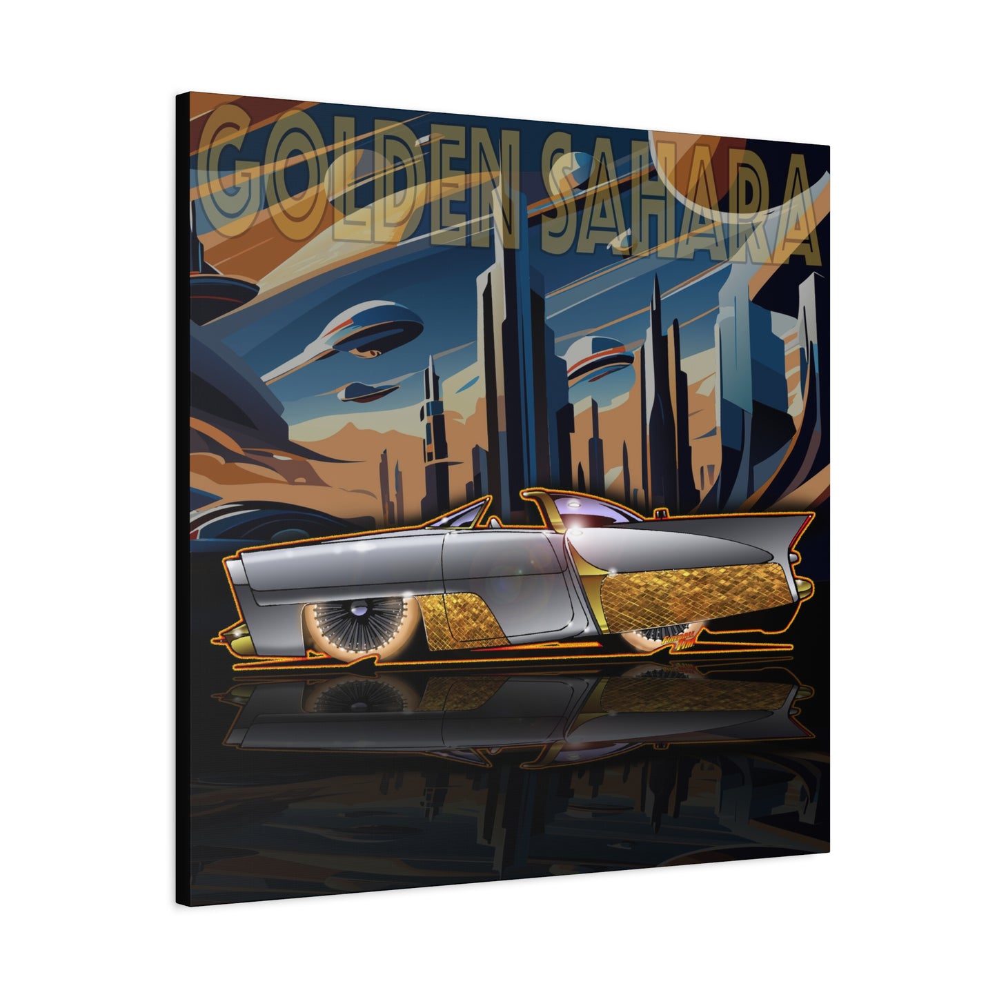 GOLDEN SAHARA Custom Concept Car Fireball Art Canvas Art