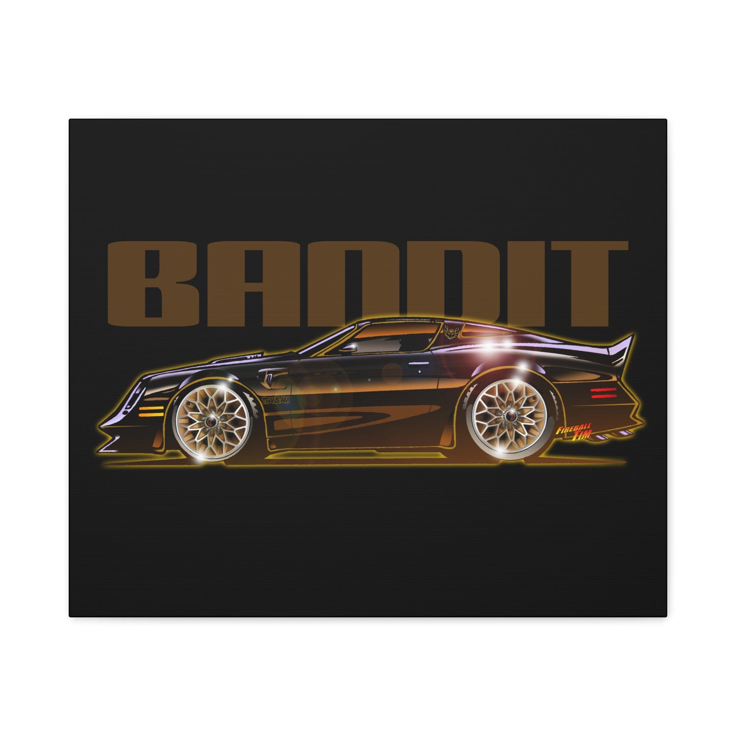 SMOKEY AND THE BANDIT Pontiac Trans Am Fireball Art Canvas Print - Sizes