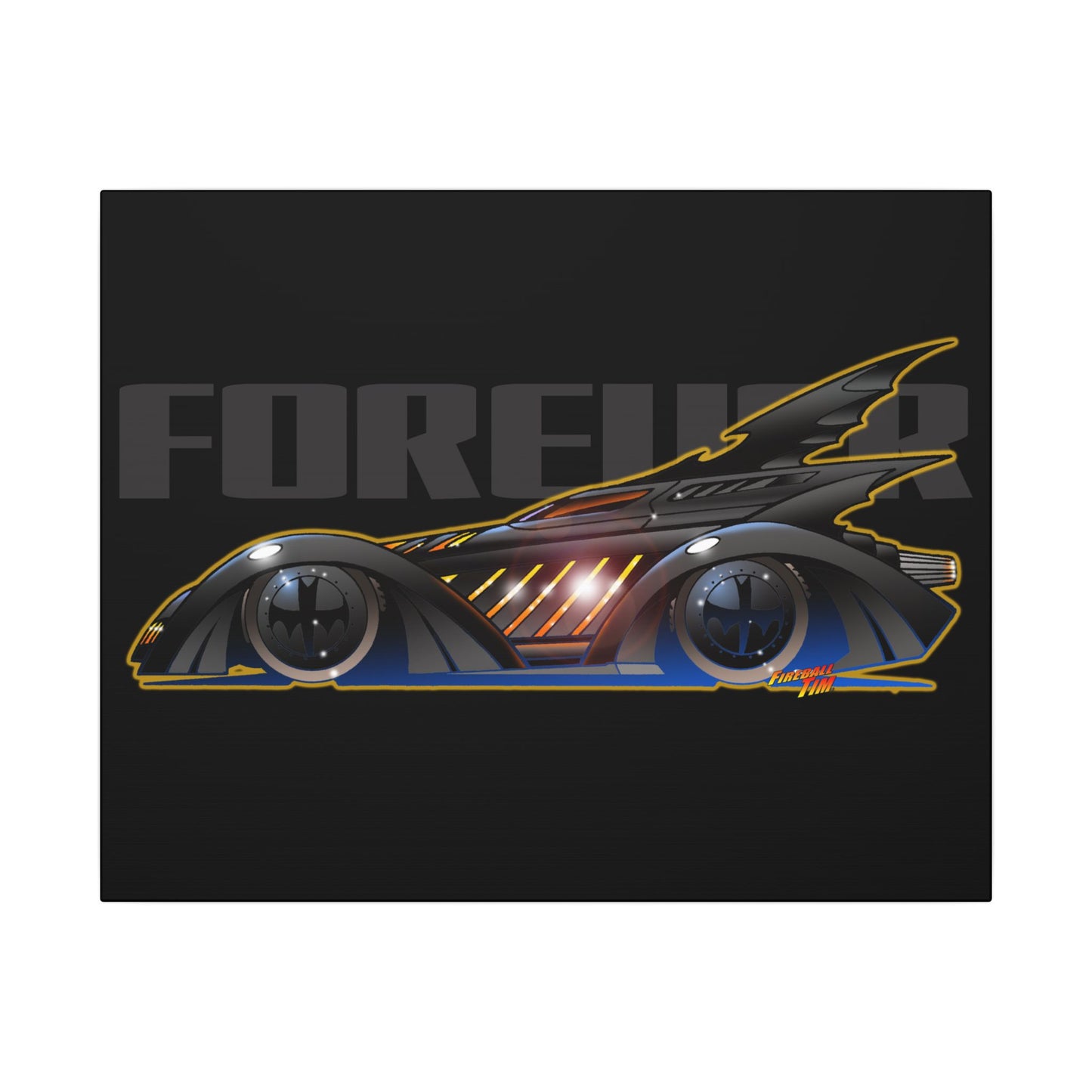 BATMAN FOREVER BATMOBILE Fireball Art Canvas Print