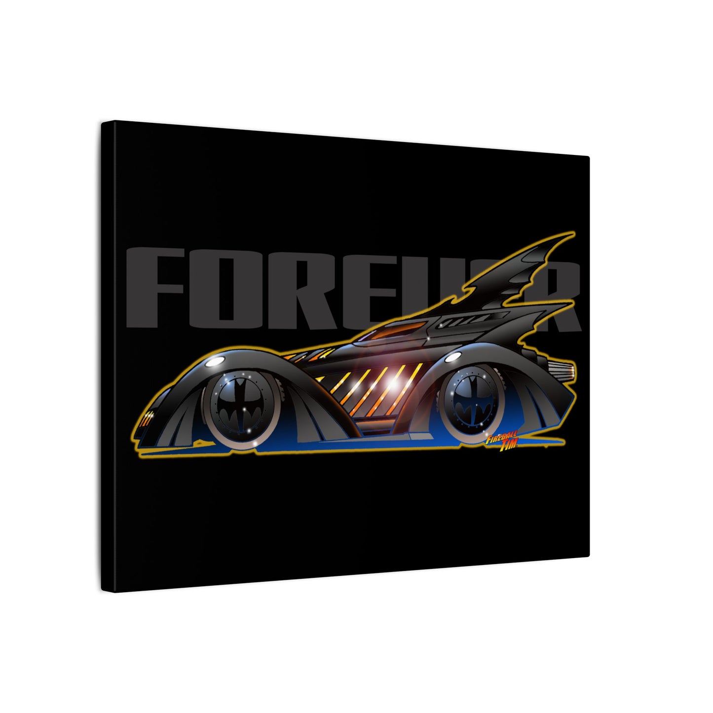 BATMAN FOREVER BATMOBILE Fireball Art Canvas Print