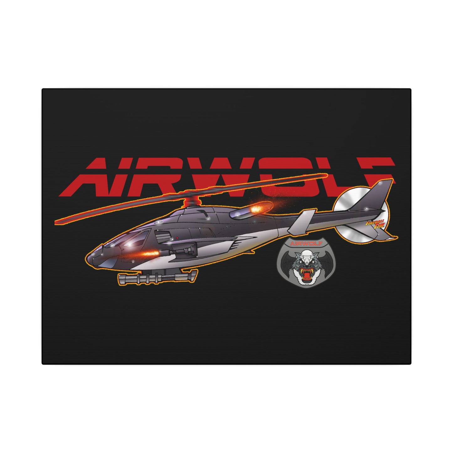 AIRWOLF TV Helicopter Canvas Art Print - 11x14