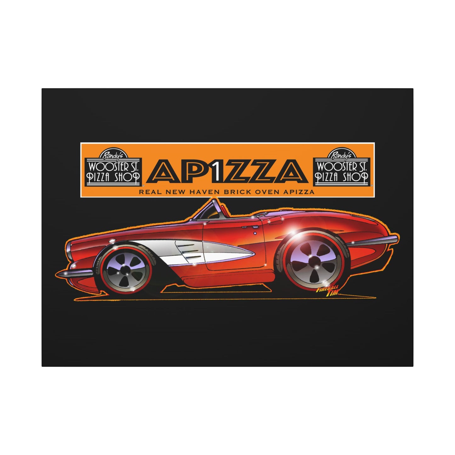 CORVETTE 1958 APIZZA 1 Fireball Art Canvas Print