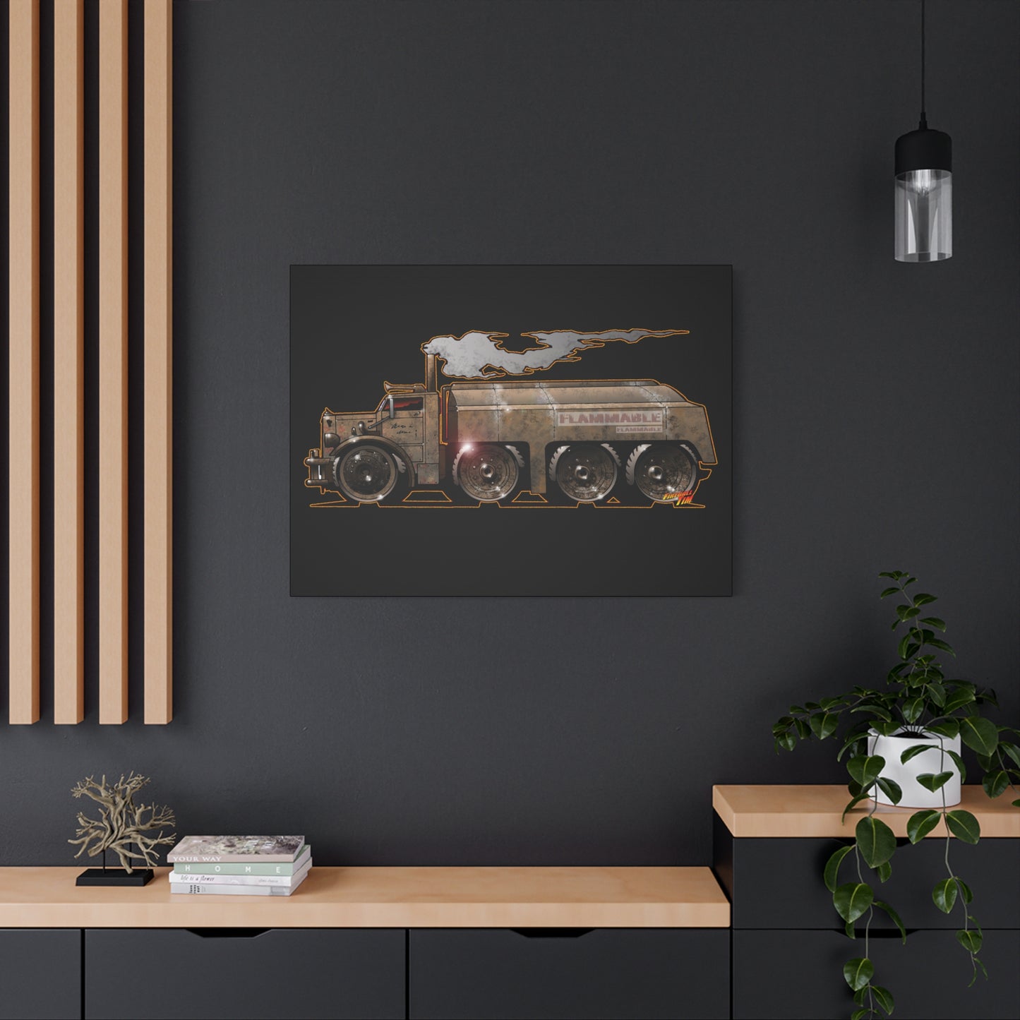DUEL Killer Movie Truck Fireball Art Canvas Print - Sizes