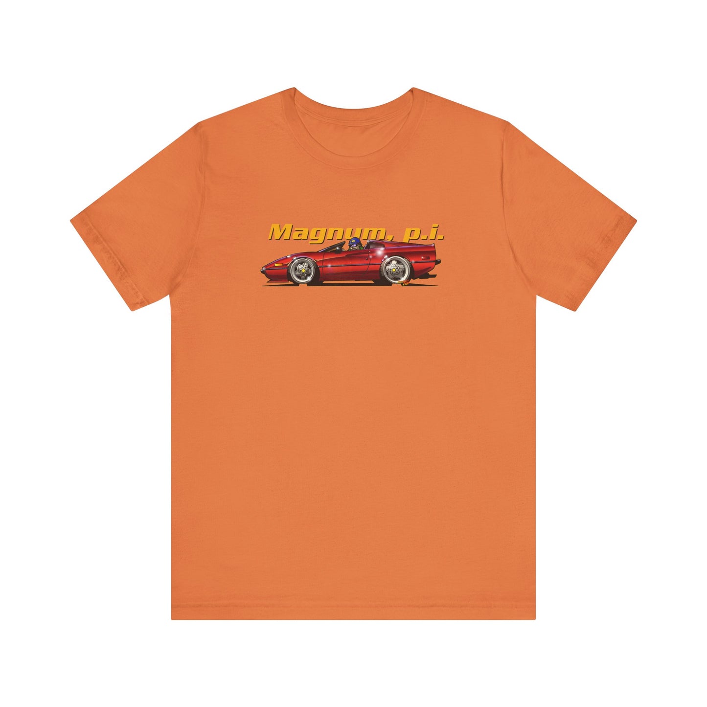 MAGNUM PI FERRARI 308 GTS Unisex Jersey Fireball Art Tee Shirt - Multiple Colors