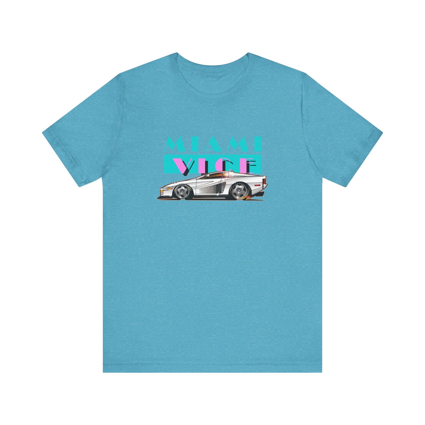 MIAMI VICE FERRARI TESTAROSSA TV Show Short Sleeve Tee 12 Colors