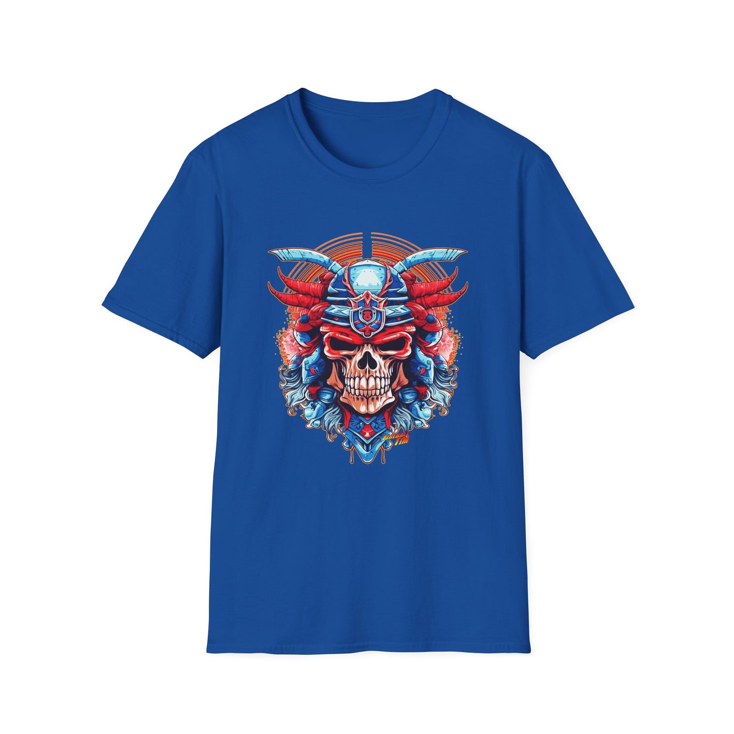 SAMURAI SKULL Fireball Art Unisex Softstyle T-Shirt - Multiple Colors