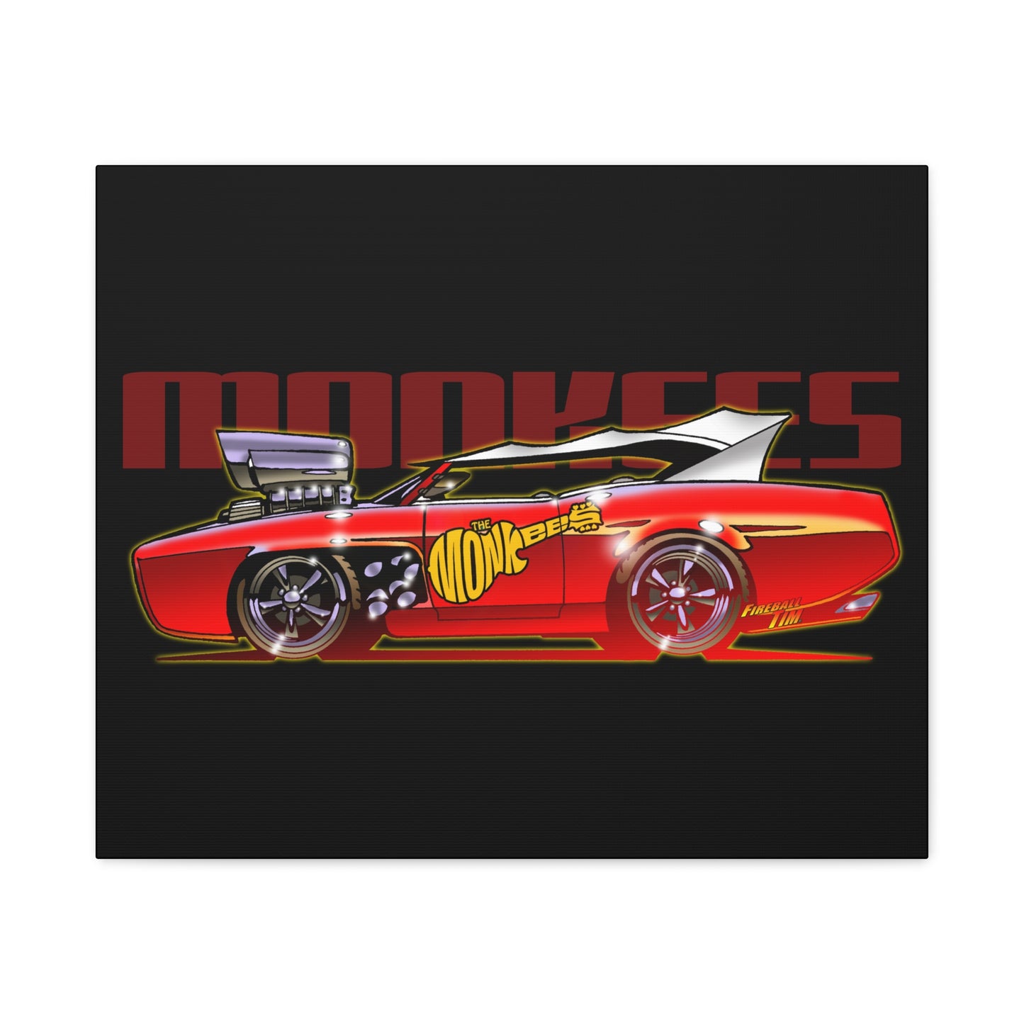 THE MONKEES Monkeemobile Fireball Canvas Art Wall Print - 11x14