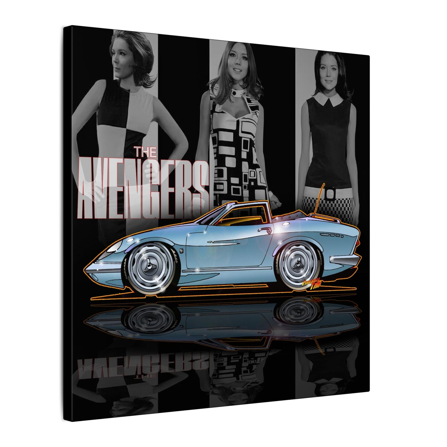 THE AVENGERS TV Show Emma Peel Lotus Elan Canvas Art Print
