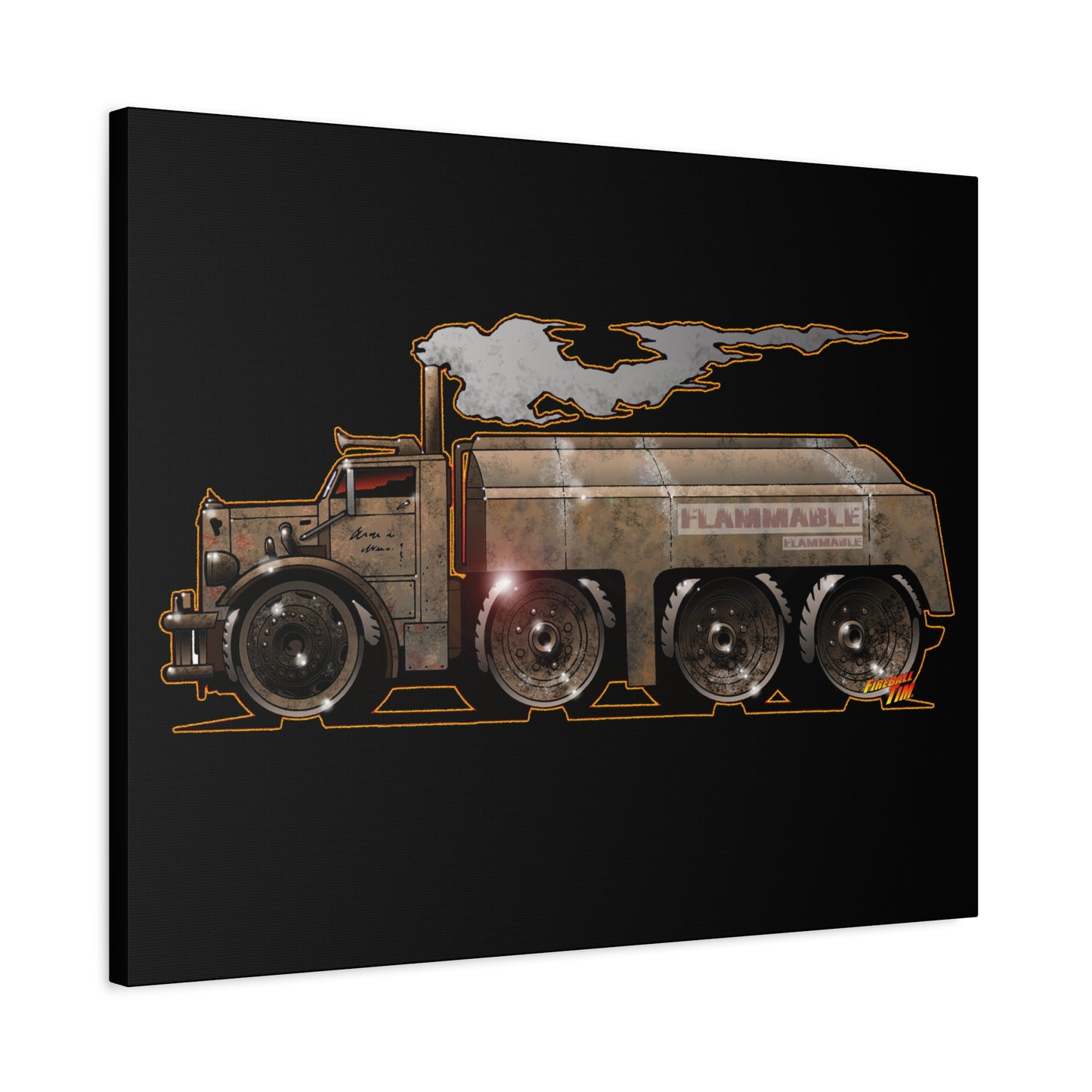 DUEL Killer Movie Truck Fireball Art Canvas Print - Sizes