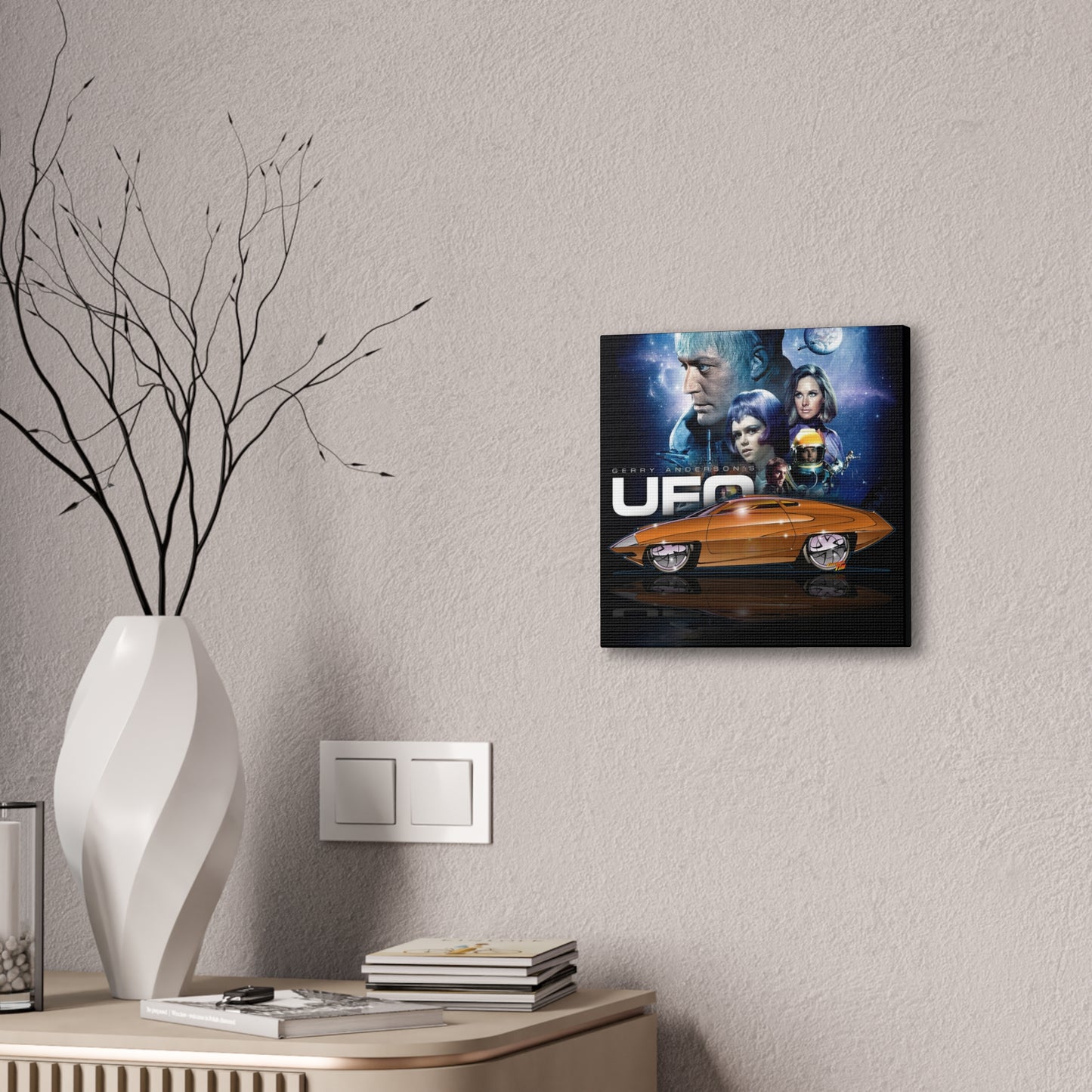 UFO ED STRAKER Scifi TV Car Canvas Art Print - 12x12