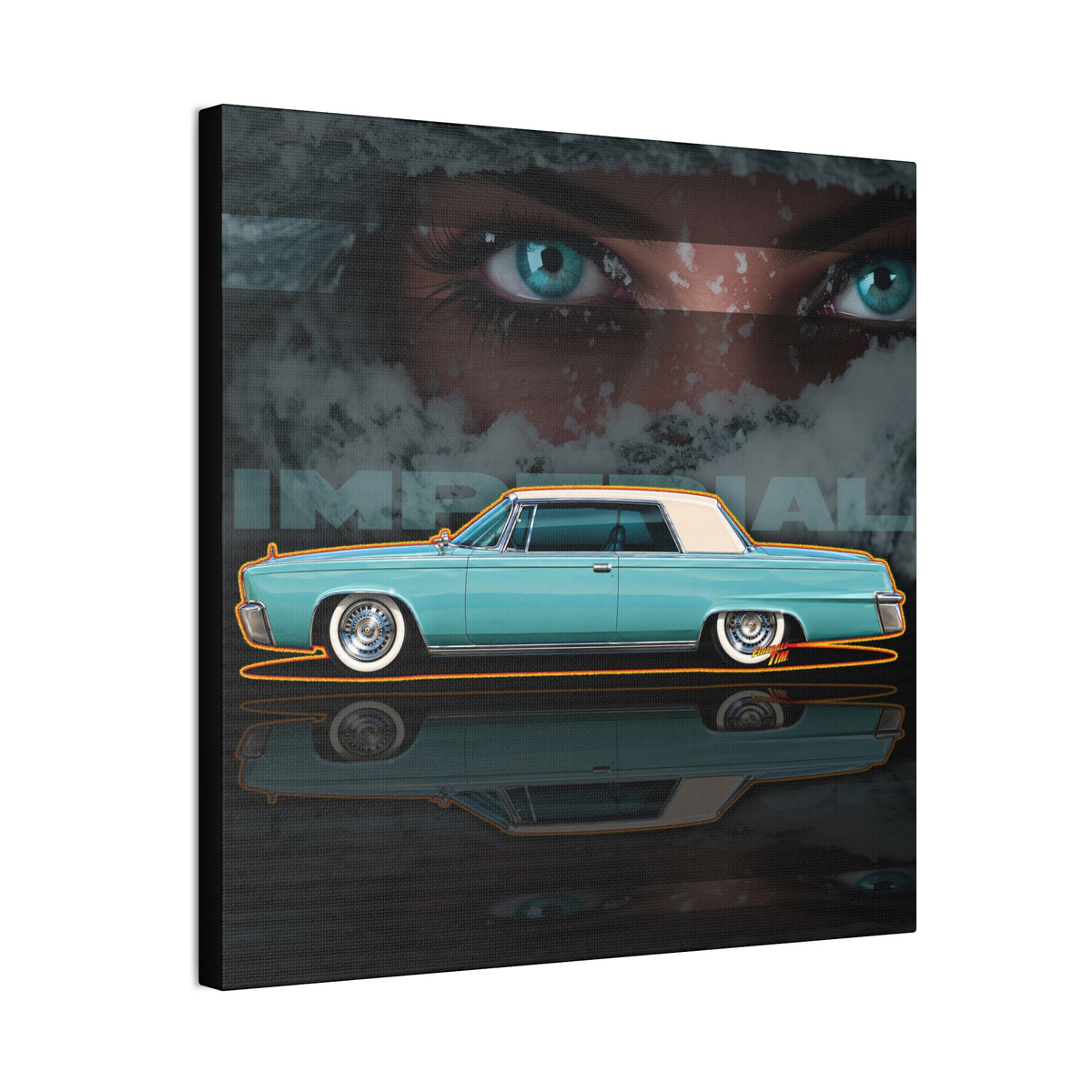 CHRYSLER IMPERIAL 1964 Collectible Fireball Art Canvas Stretched Print