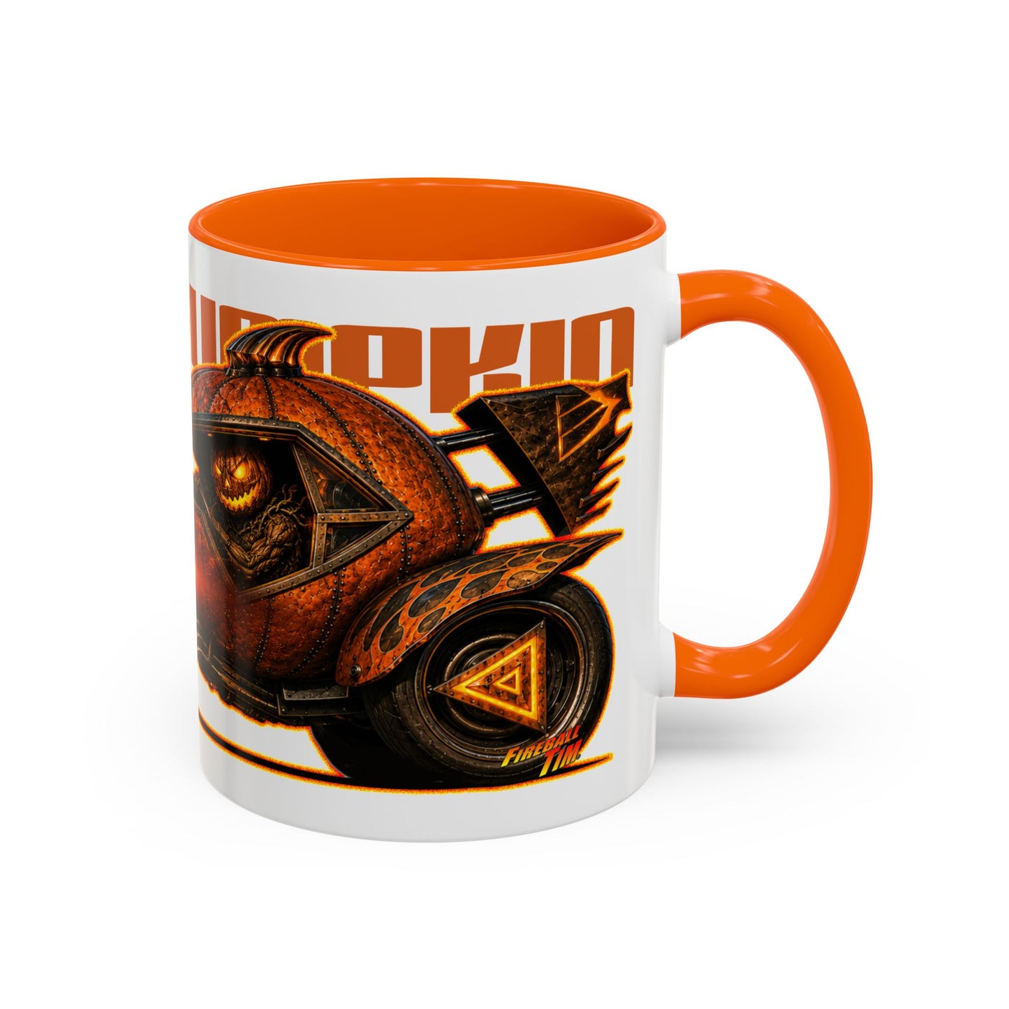 MONSTER MACHINES Halloween Power Pumpkin Collectible Fireball Art Coffee Mug - 2 Sizes