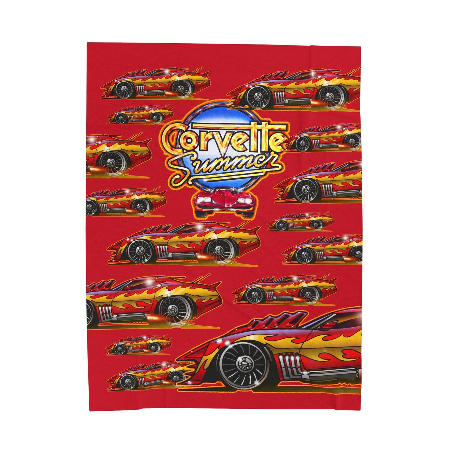 CORVETTE SUMMER Movie Car Art Velveteen Plush Cozy Blanket - 3 Sizes