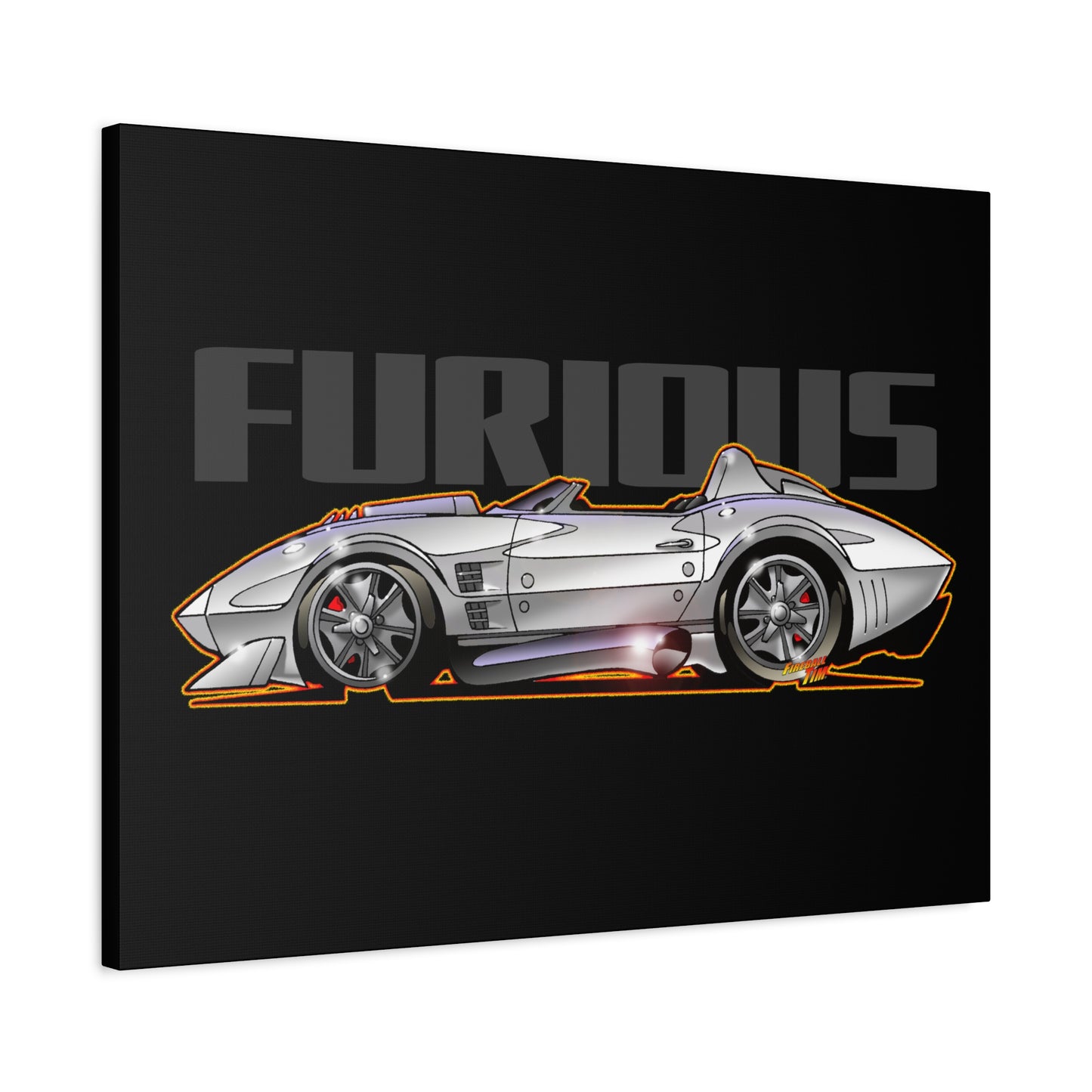 FAST AND FURIOUS Grand Sport Stingray Corvette Fireball Art Canvas Art Wall Print