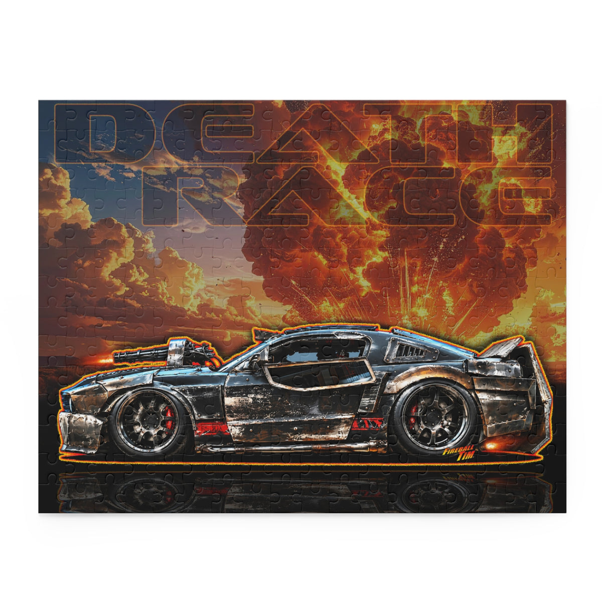 DEATH RACE MUSTANG Collectible Fireball Art Jigsaw Puzzle — (120/252/500‑Piece)