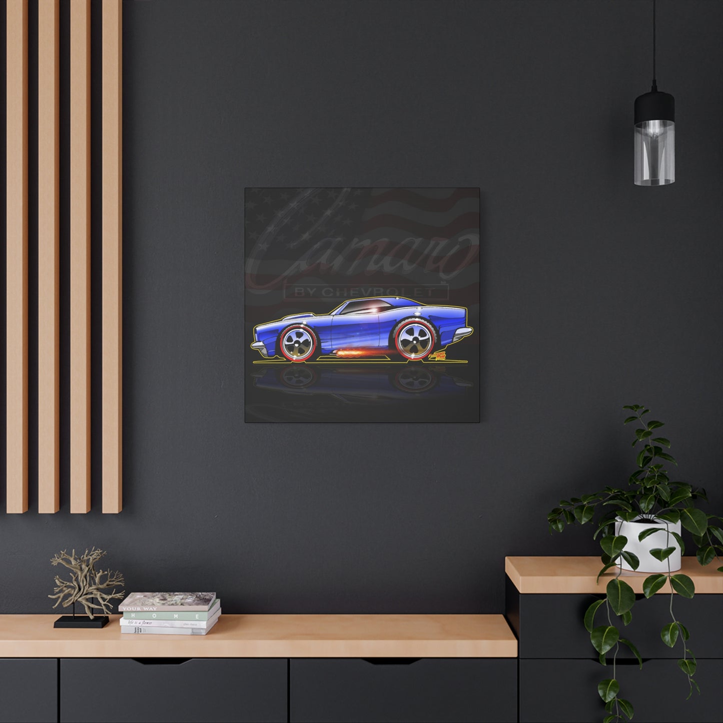 HOT WHEELS CAMARO Custom Collectible Fireball Art Canvas Print