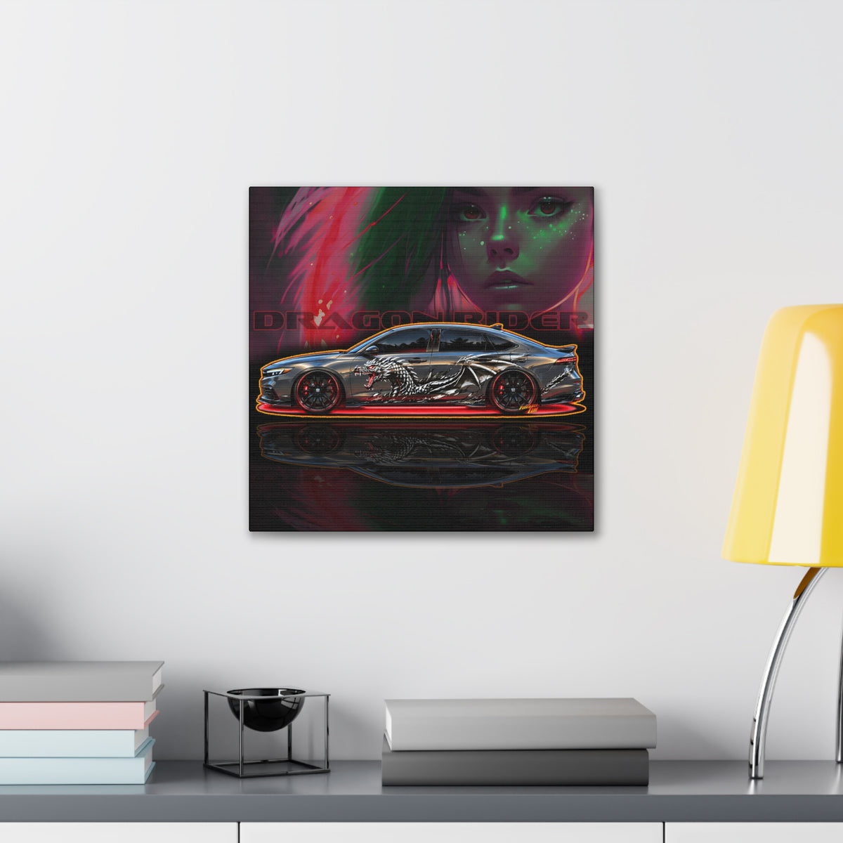 HONDA ACCORD 2025 Dragon Rider Collectible Fireball Art Canvas Stretched Print