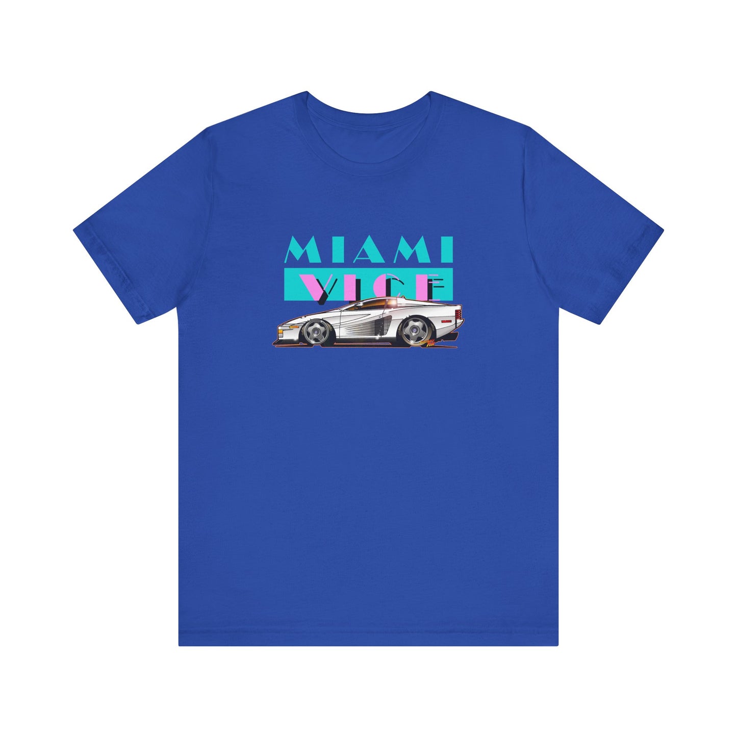 MIAMI VICE FERRARI TESTAROSSA TV Show Short Sleeve Tee 12 Colors