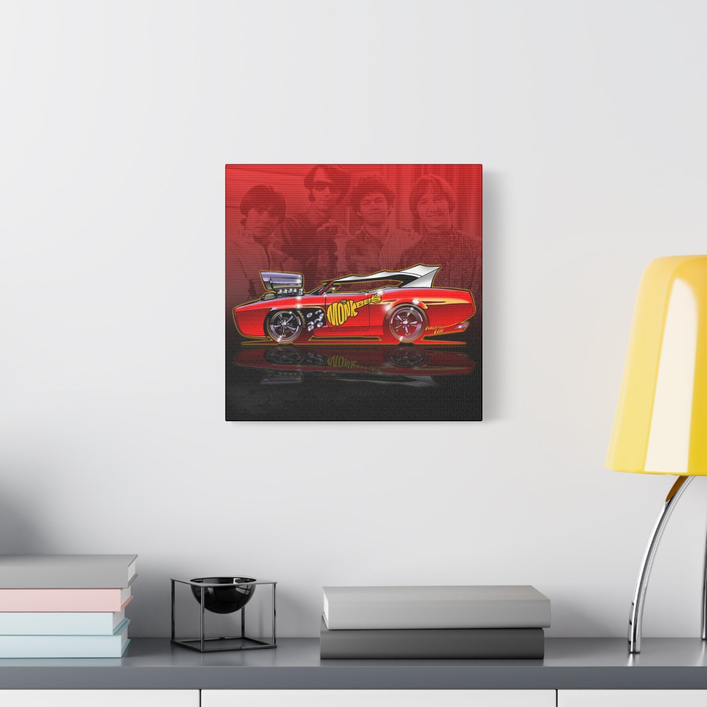 THE MONKEES Monkeemobile Fireball Canvas Art Wall Print