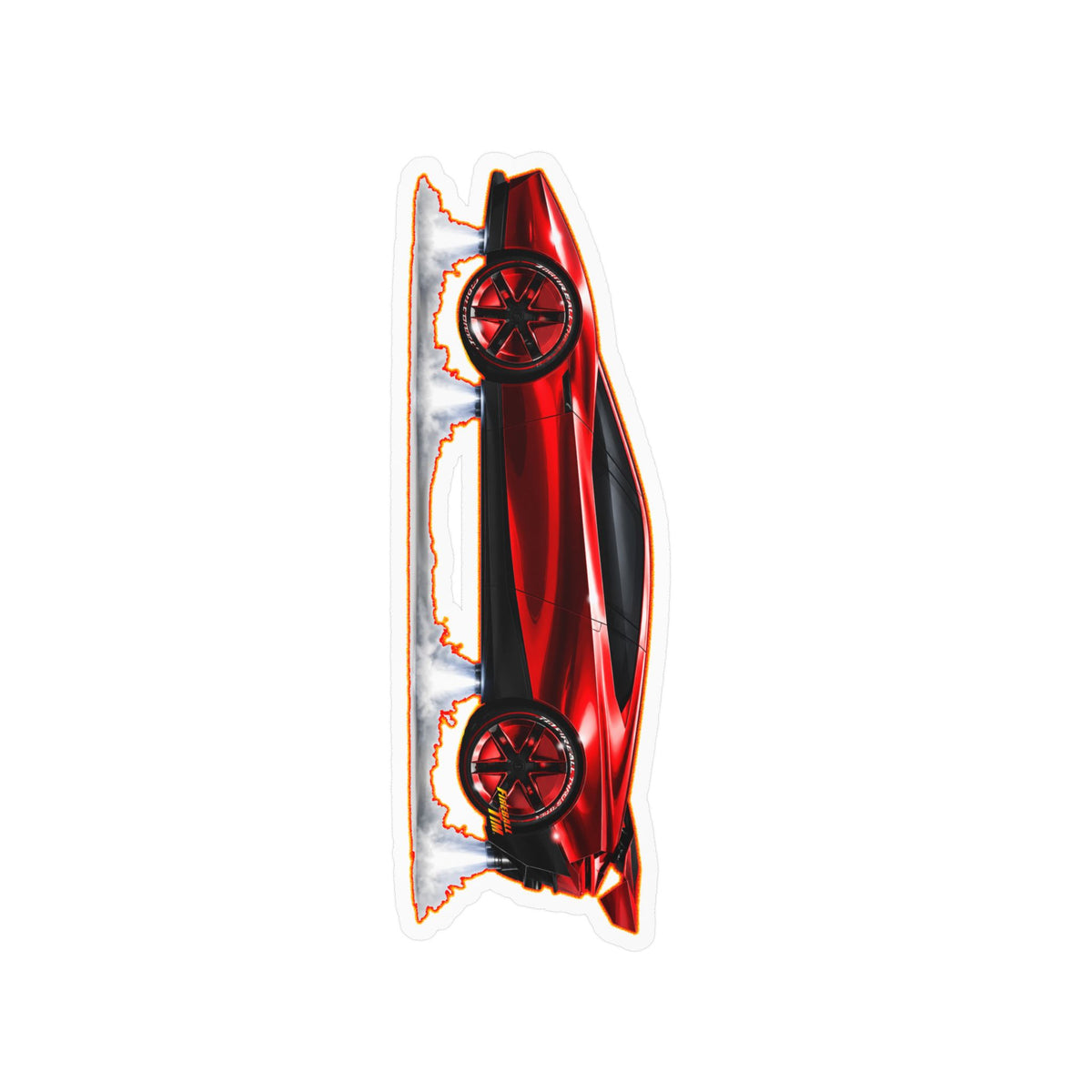 TESLA FLYING ROADSTER Collectible Fireball Art Stickers in 4 Sizes